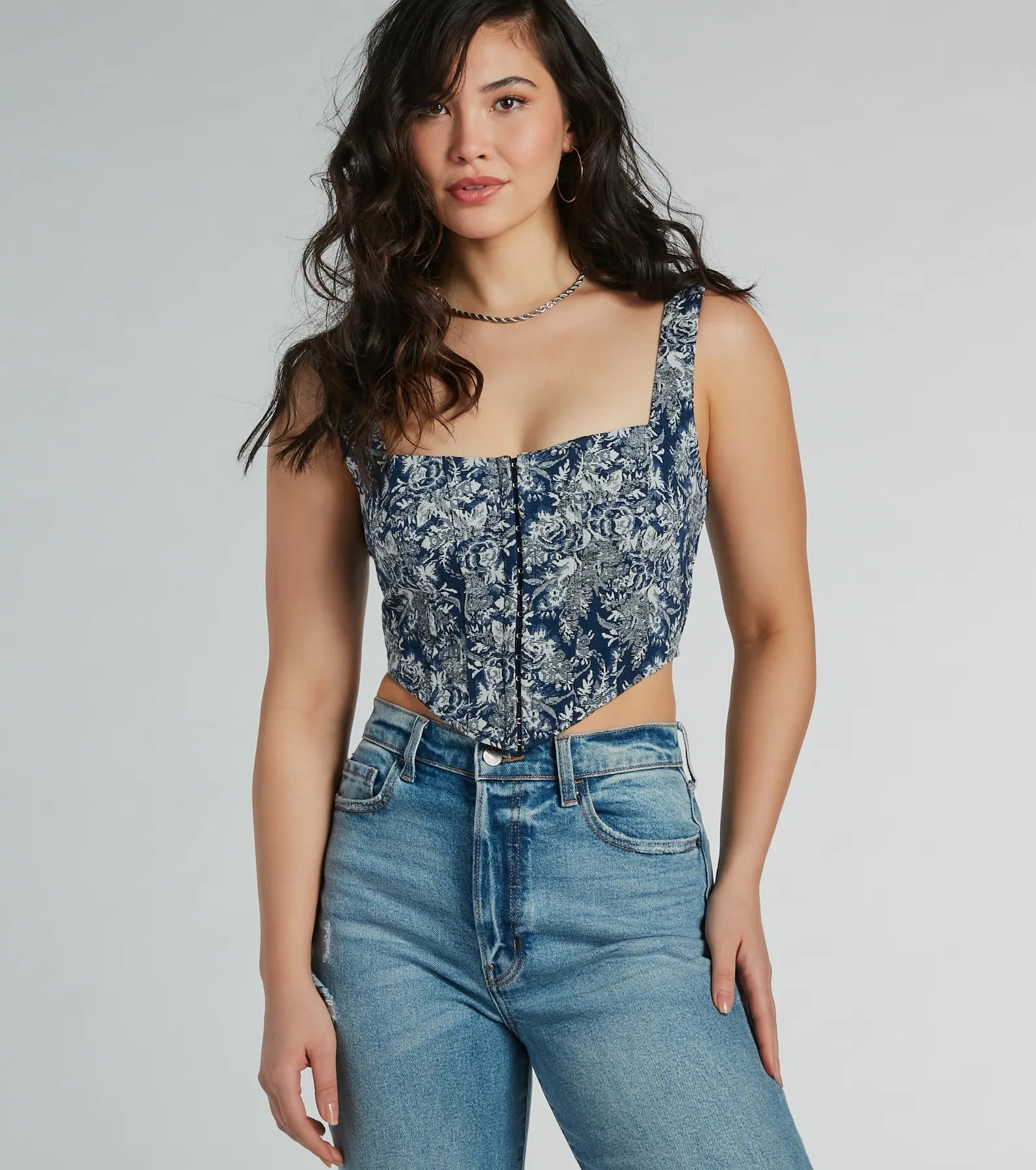 Premium Sleeveless Jacquard Corset Top - Ultimate Style Statement