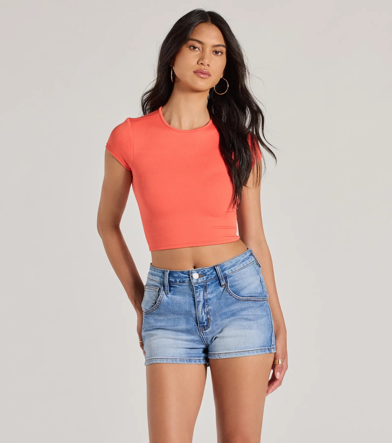 Ultimate Chic Lace-Up Ribbed Crop Top