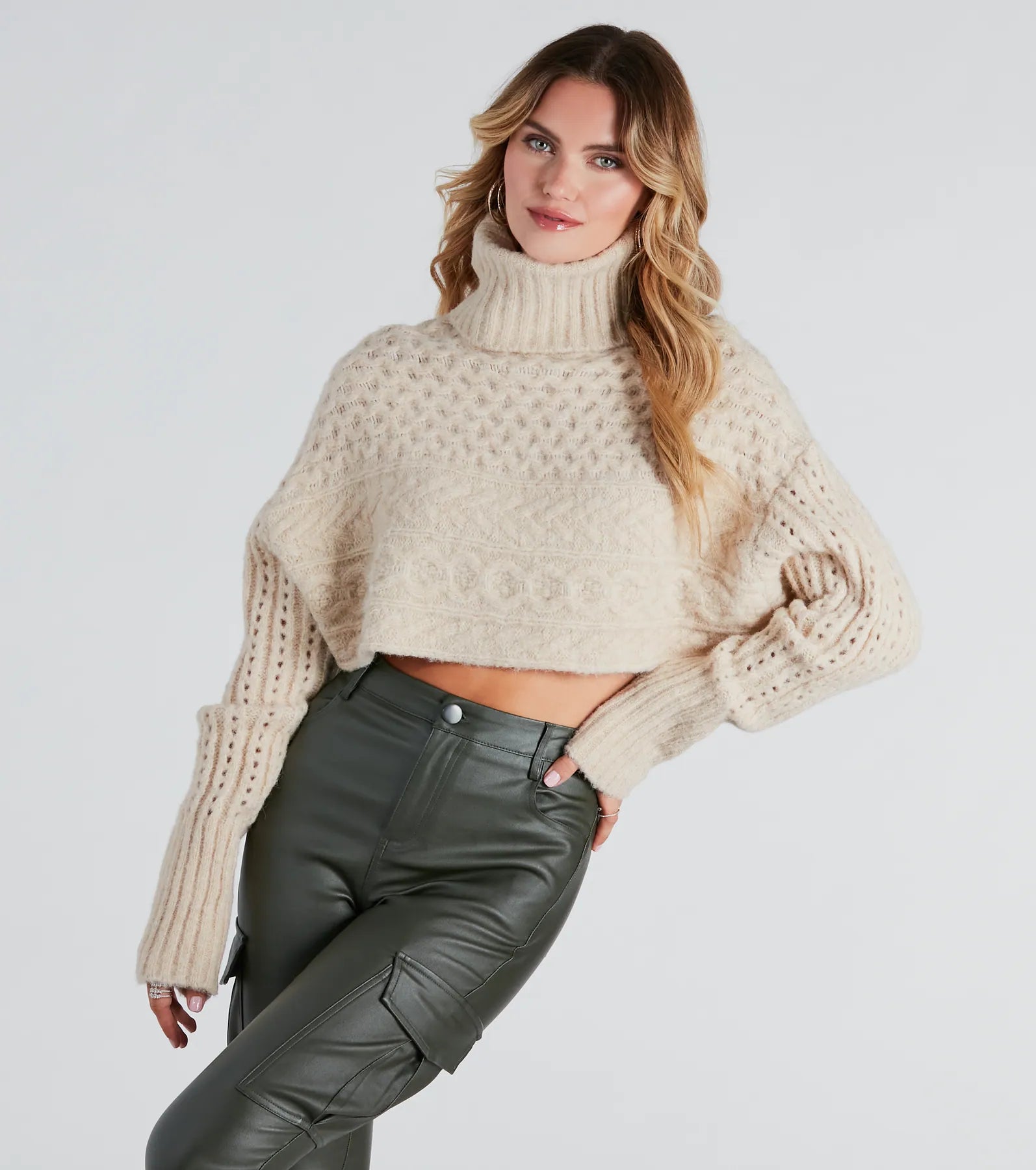 Ultimate Cozy Bonds Cable Knit Turtleneck Sweater