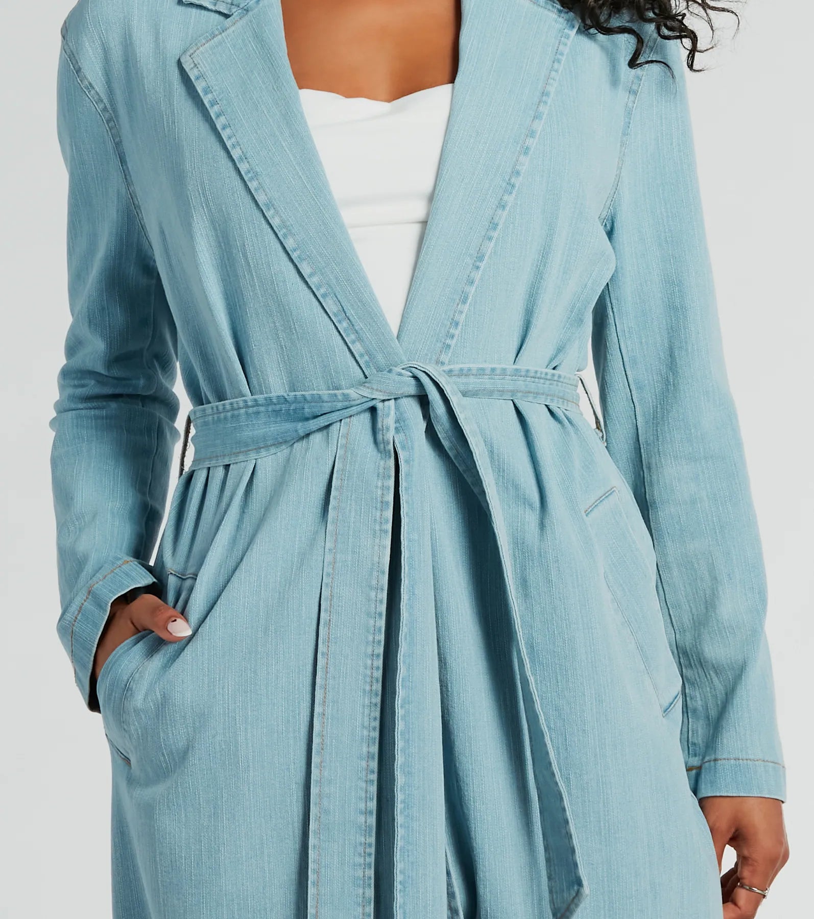 Ultimate Belted Denim Trench Coat - Premium Style for Every Occasion