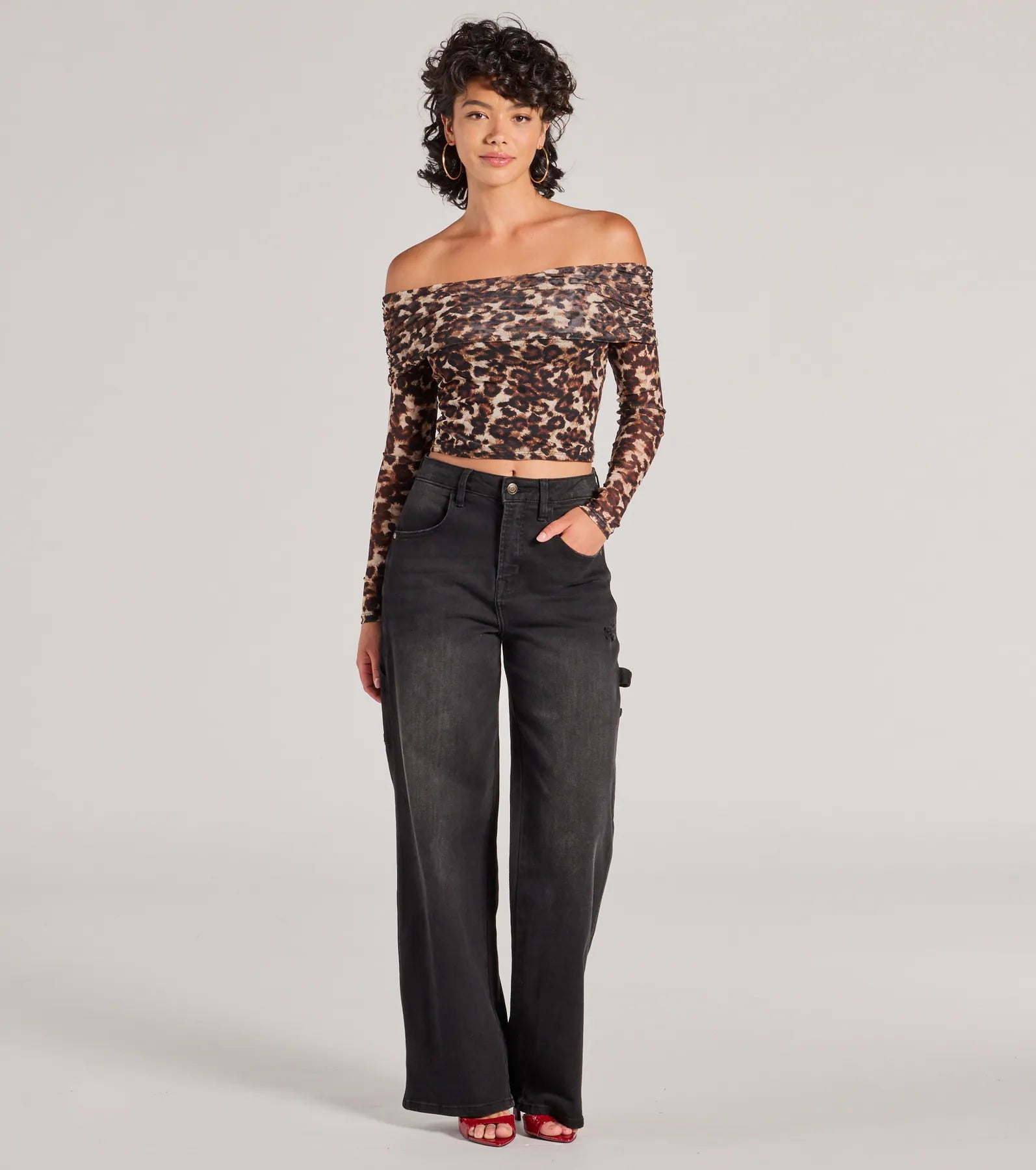 Ultimate Chic Leopard Print Off-The-Shoulder Top - Elevate Your Style