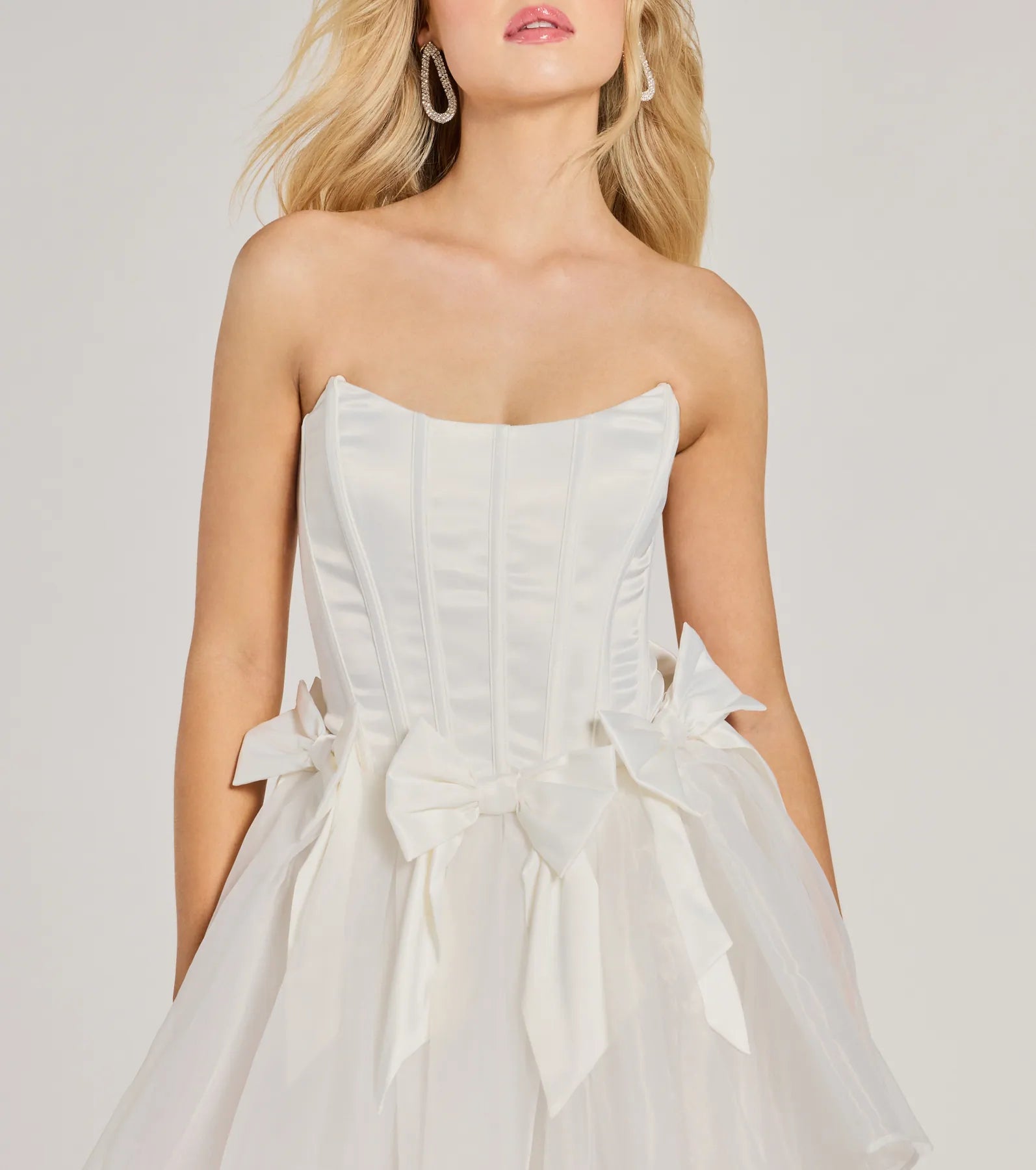 Premium Jaimie Strapless Corset Bow A-Line Party Dress for Memorable Nights