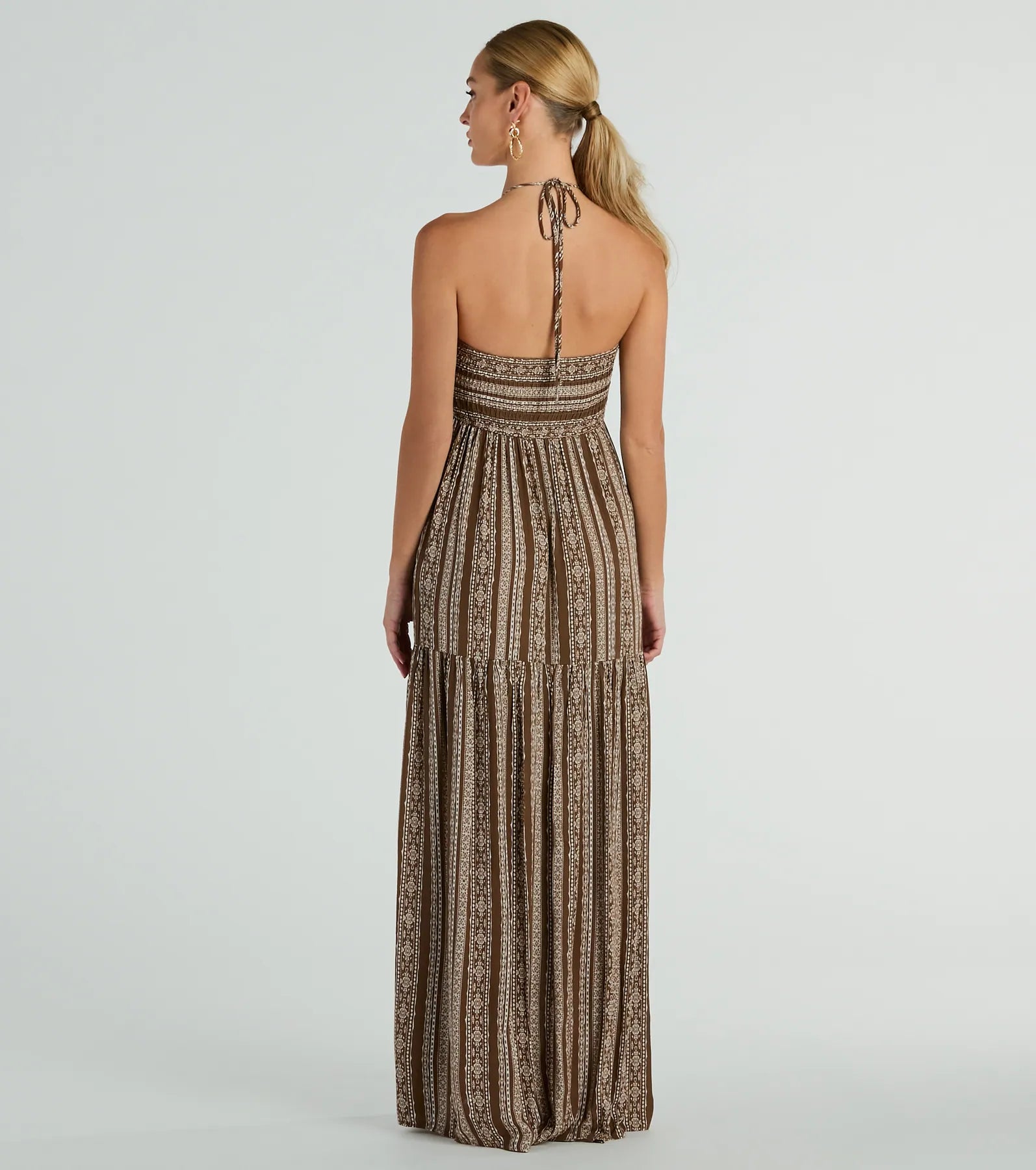 Premium Desert Princess Halter Maxi Dress with Pockets - Ultimate Boho Style