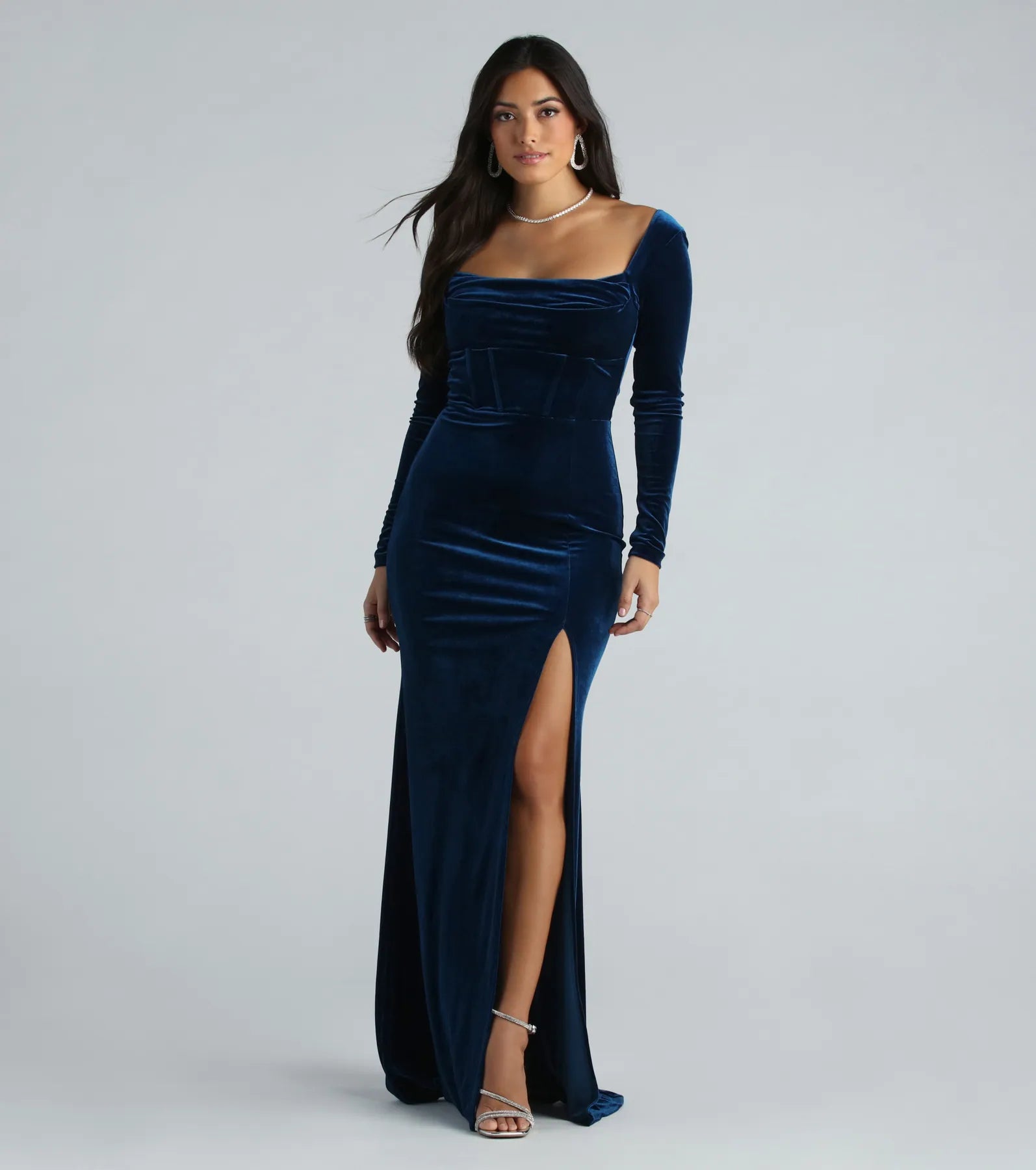 Premium Velvet Mermaid Evening Gown - Timeless Elegance