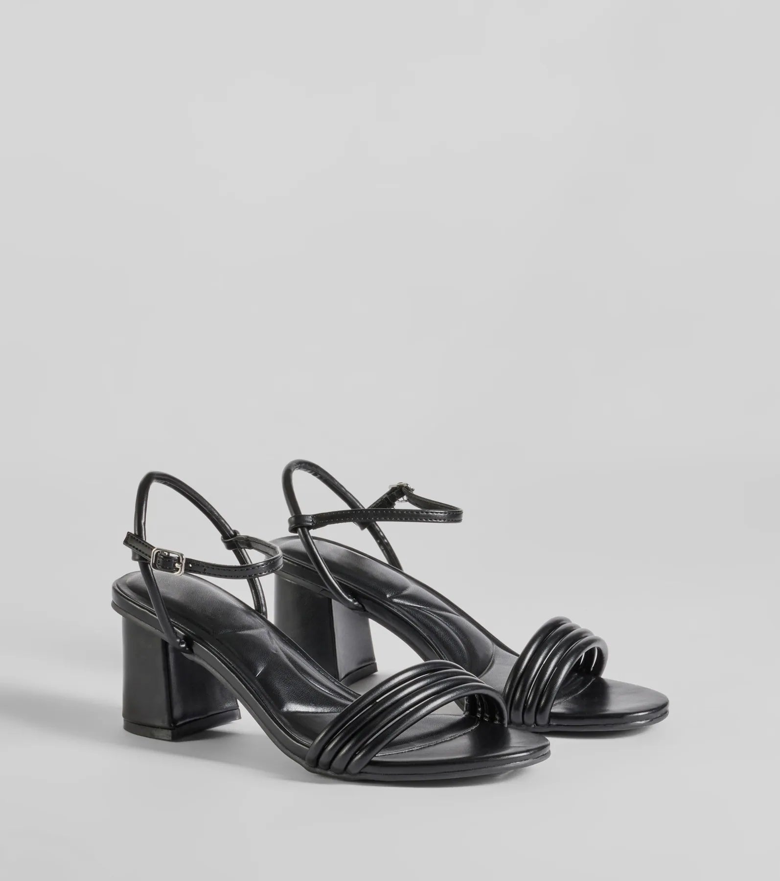 Ultimate Classic Strappy Faux Leather Block Heels - Timeless Elegance