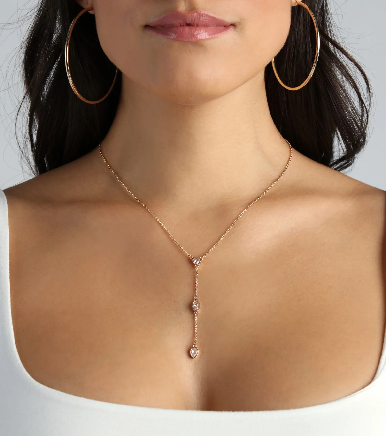 Ultimate Glam Rhinestone Lariat Necklace