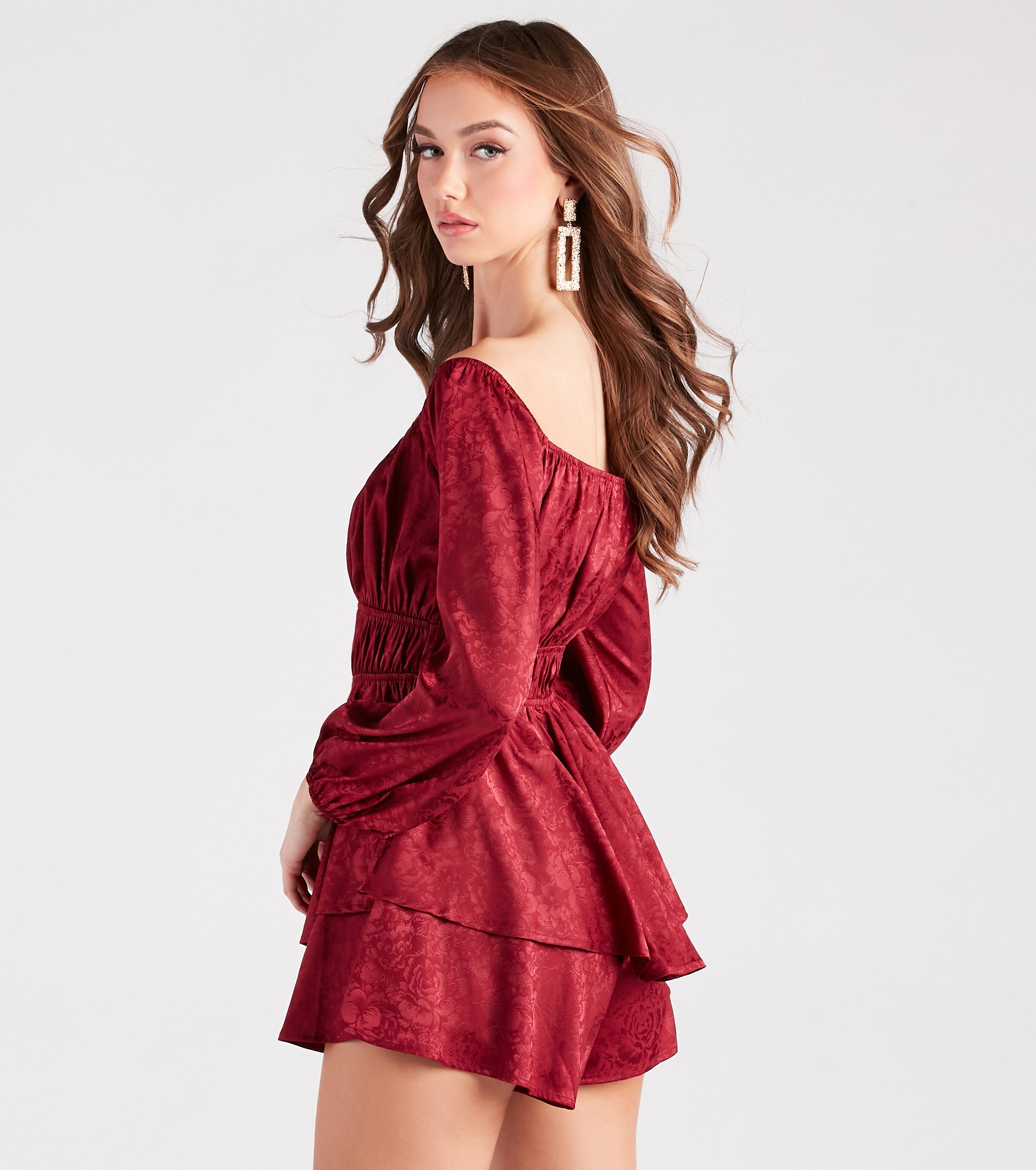 Ultimate Floral Jacquard Satin Romper - Feel the Love