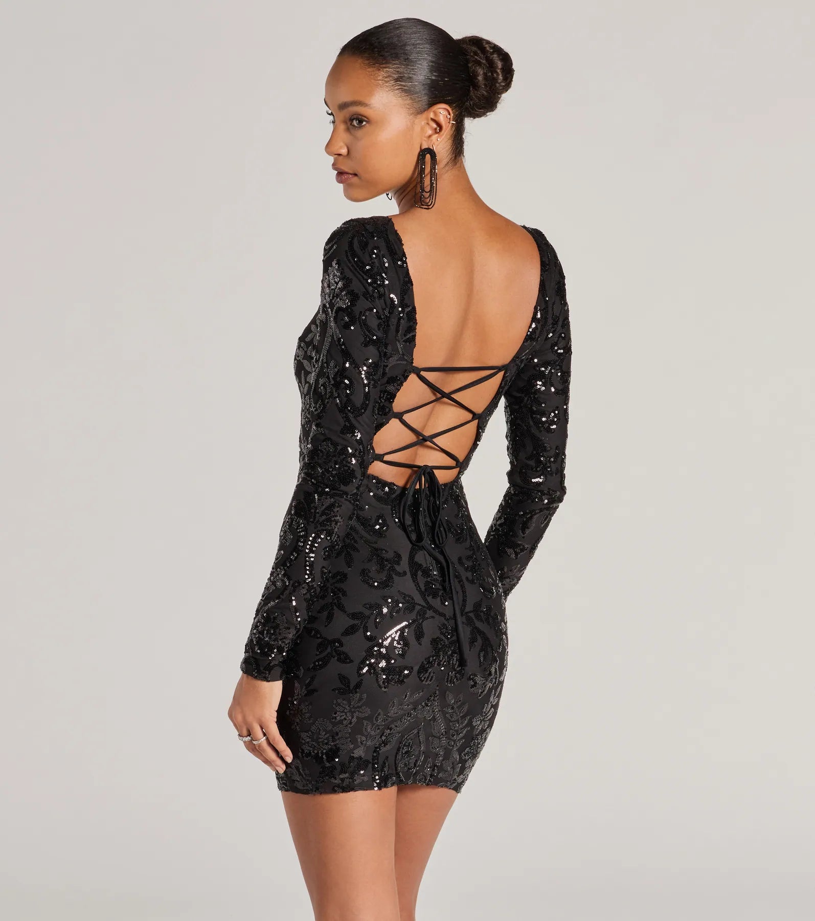 Premium Janine Lace-Up Sequin Party Dress | Ultimate Glamour for Special Occasions