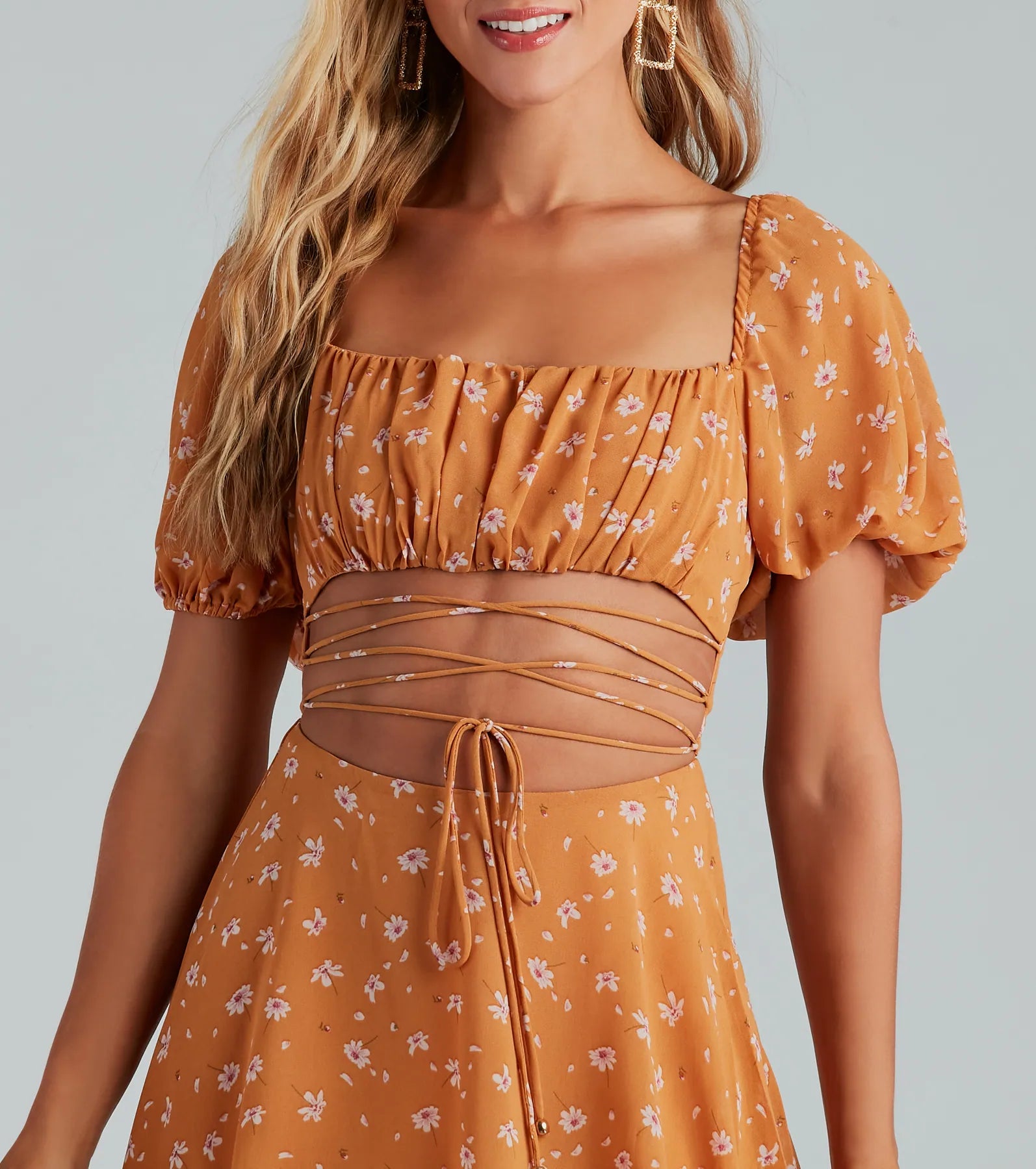 Ultimate Picking Daisies Chiffon Strappy Skater Dress