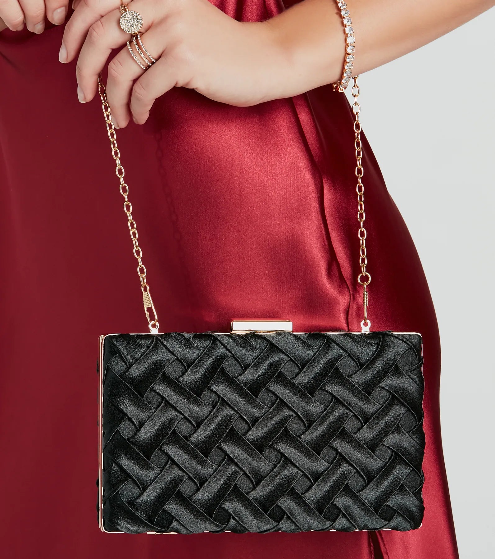 Ultimate Satin Box Clutch - Premium Woven Design