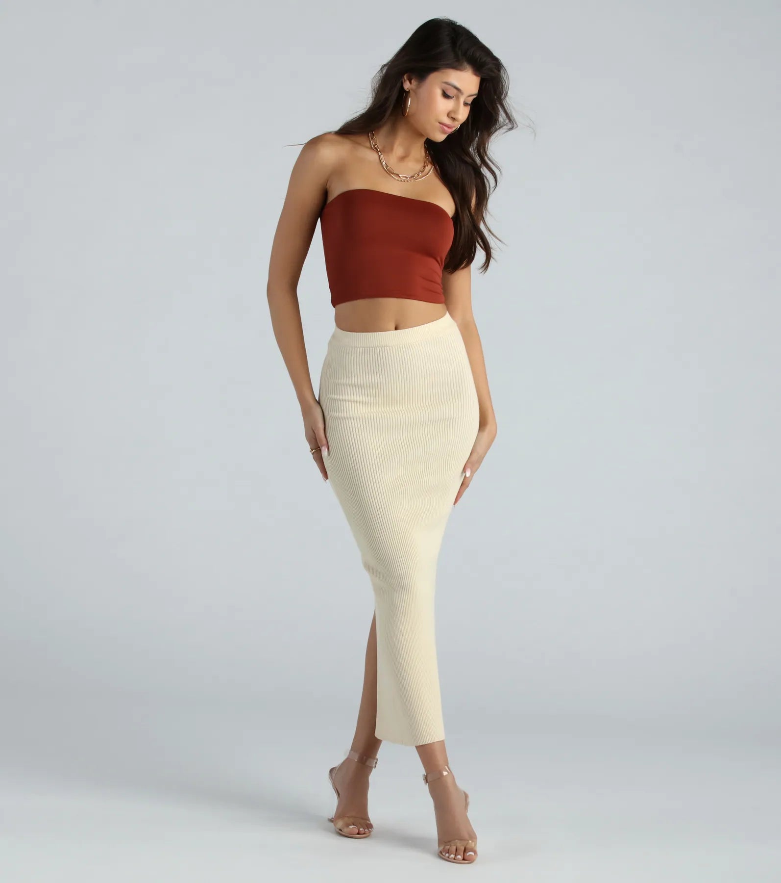 Ultimate Slay Sweater Knit Maxi Skirt - Premium Ribbed Elegance