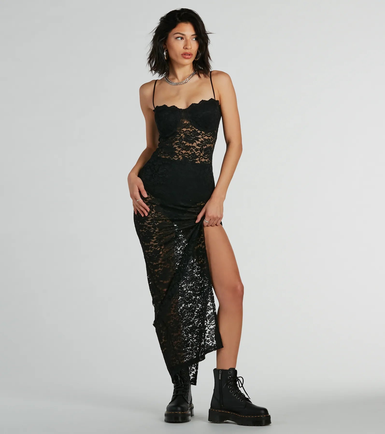 Ultimate Sheer Lace Maxi Dress - Kiss & Tell Collection