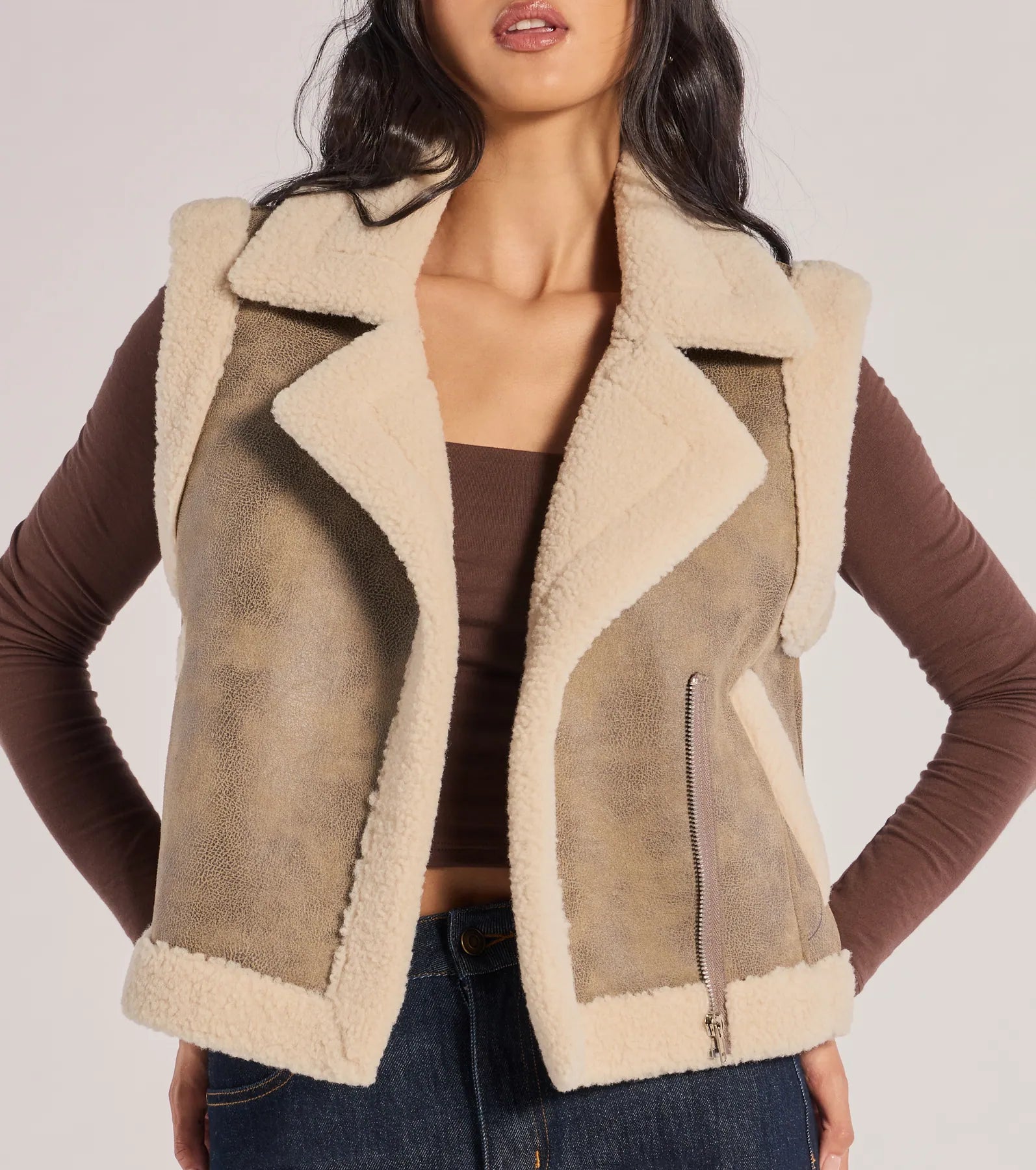 Premium Luxe Faux Sherpa Trim Oversized Vest - Ultimate Comfort & Style