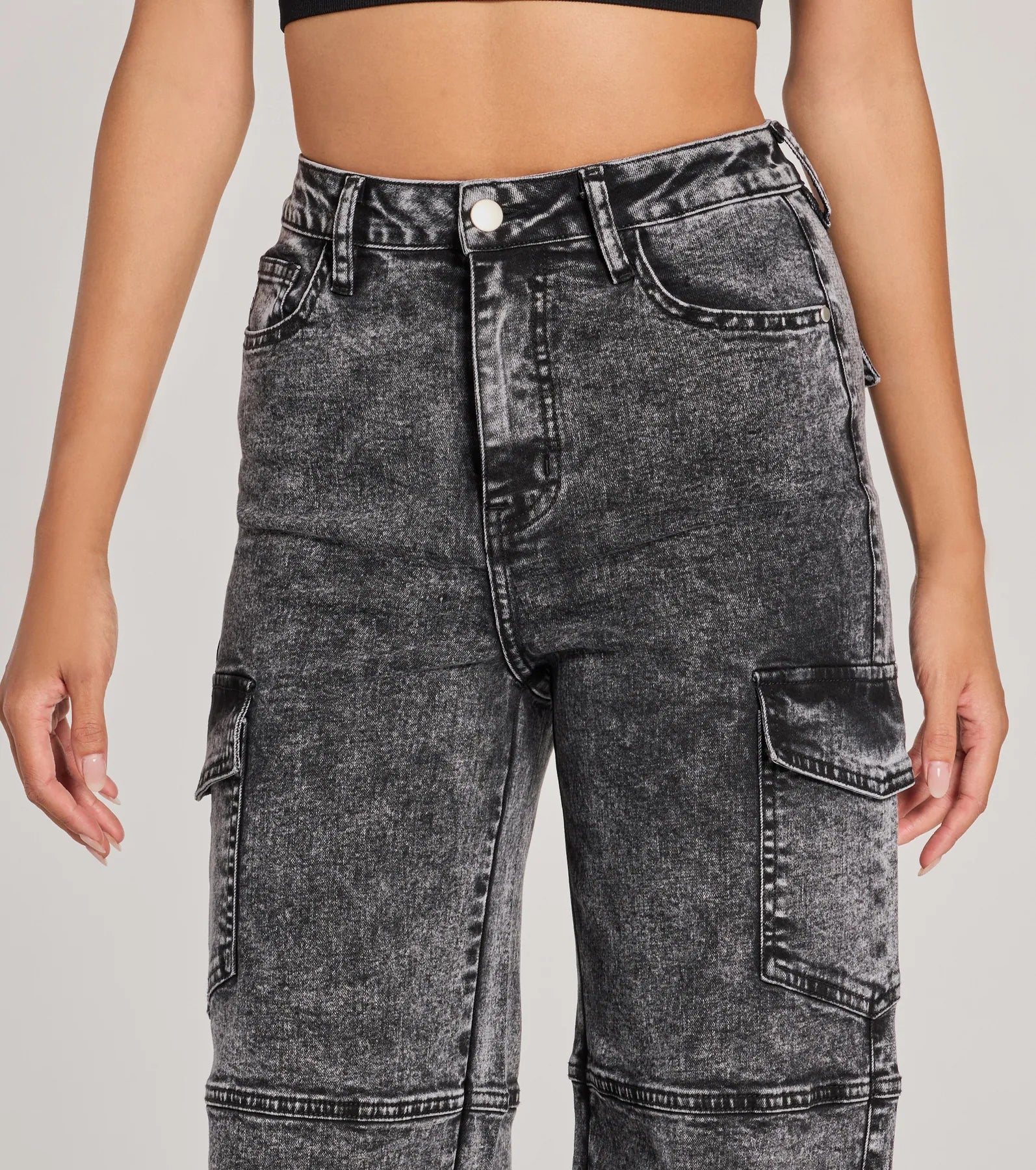 Ultimate Cool High-Rise Cargo Denim Jeans - Effortless Style