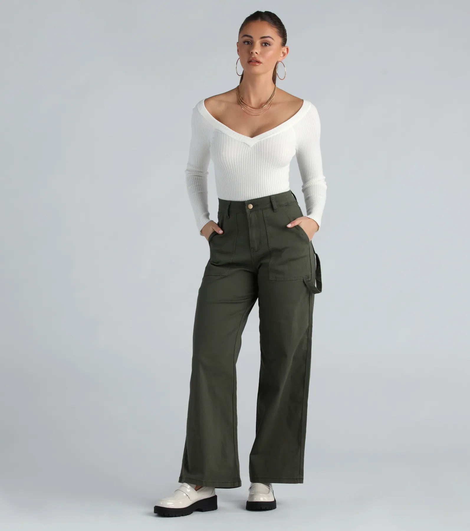 Premium High-Rise Wide-Leg Carpenter Pants - Ultimate Street Style