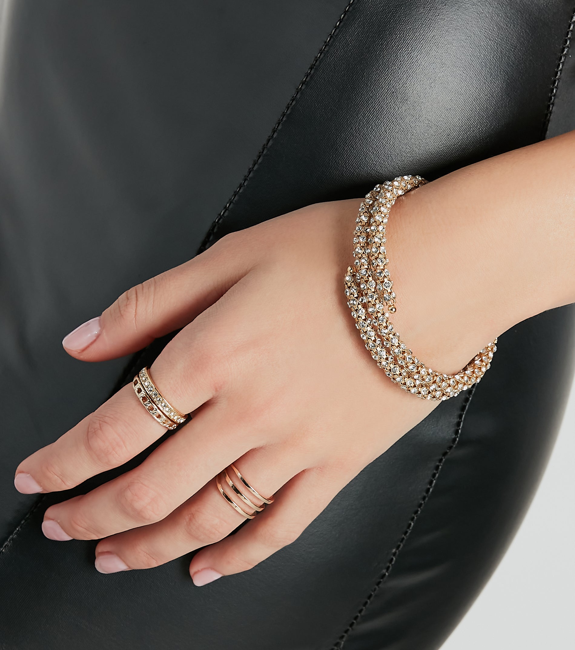 Ultimate Glam Rhinestone Wrap Bracelet - Sparkle & Shine