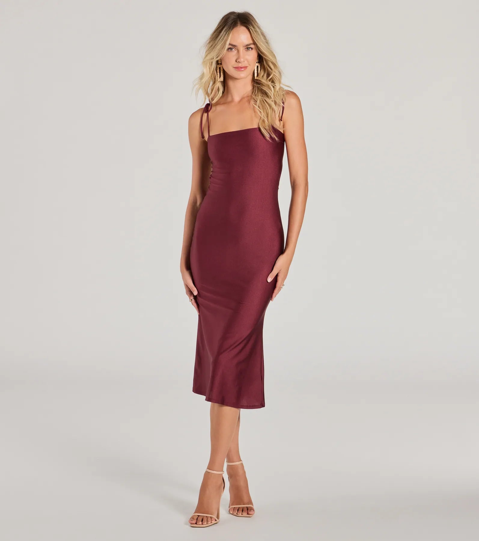 Ultimate Strappy Back Bodycon Midi Dress - Elegant & Alluring