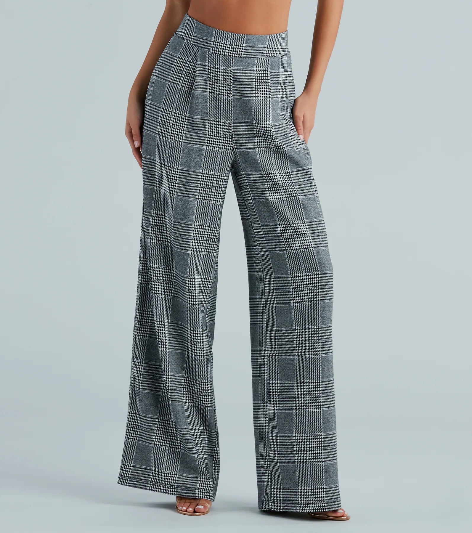 Ultimate Plaid Wide-Leg Trousers - Premium Style & Comfort