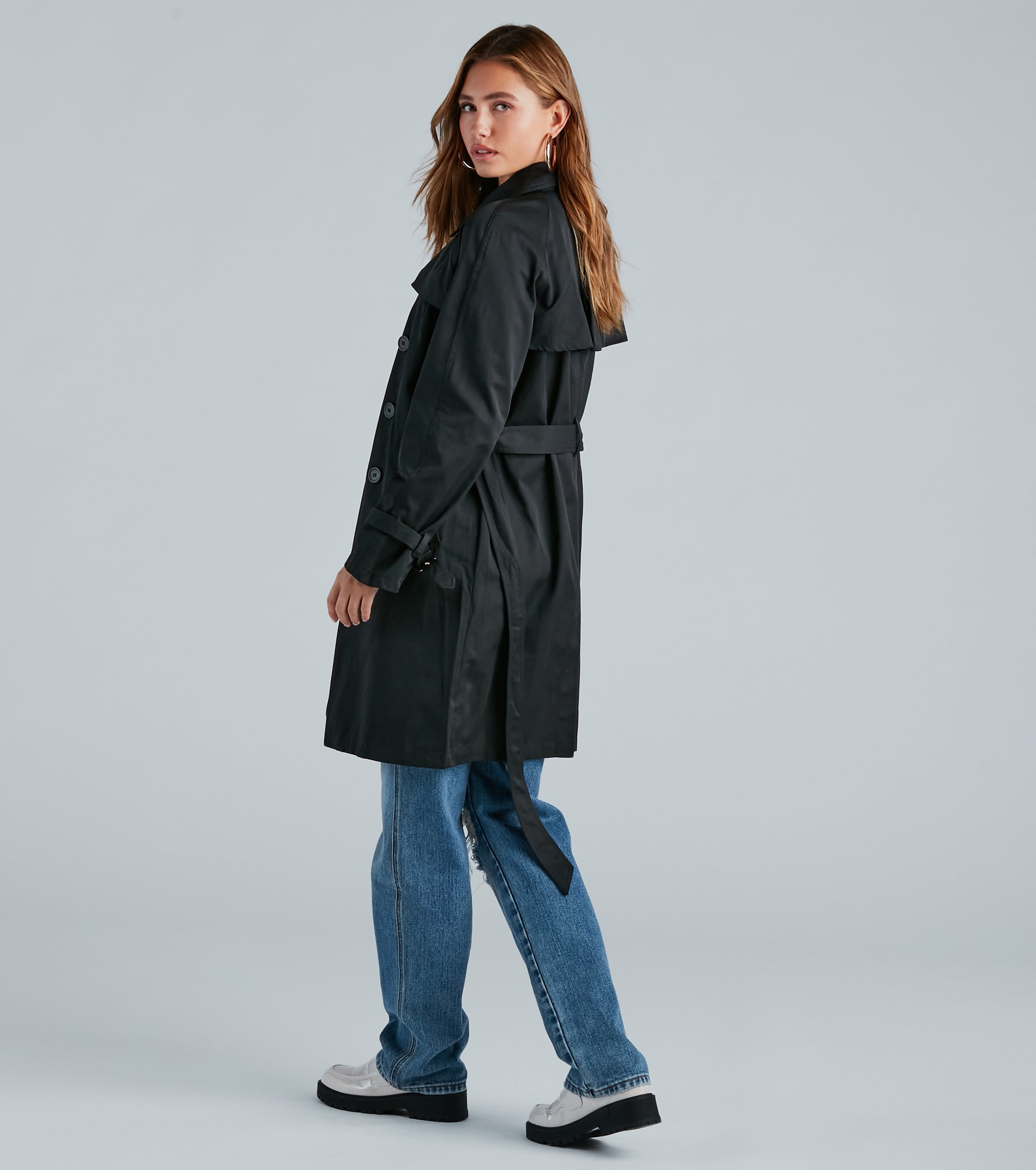 Ultimate Elegance Double-Breasted Trench Coat