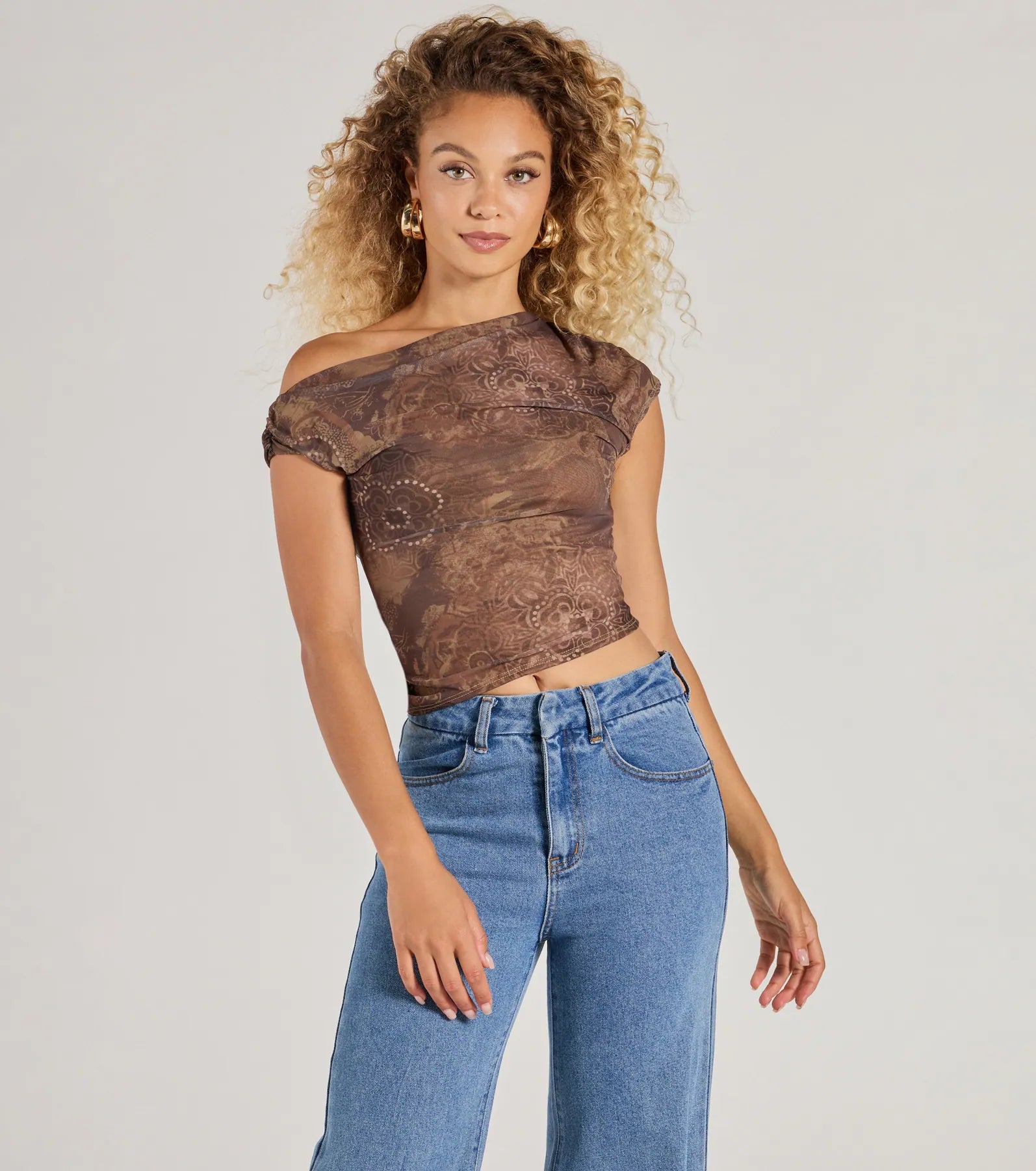 Premium Boho Chic One-Shoulder Crop Top