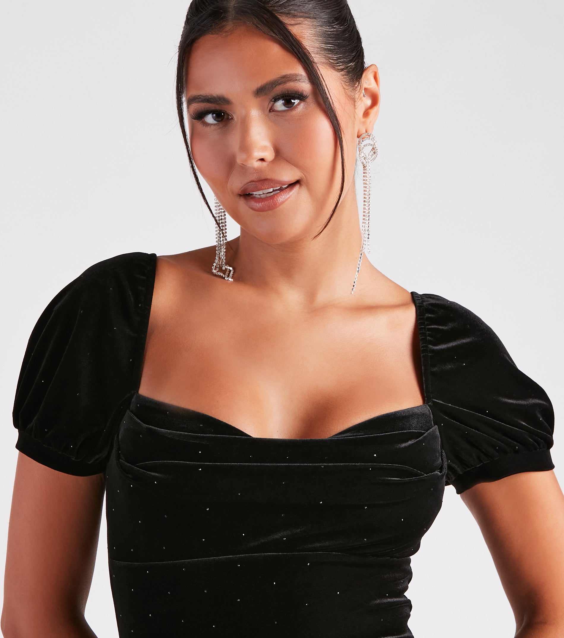 Premium Kandice Velvet Rhinestone Party Dress - Ultimate Glamour