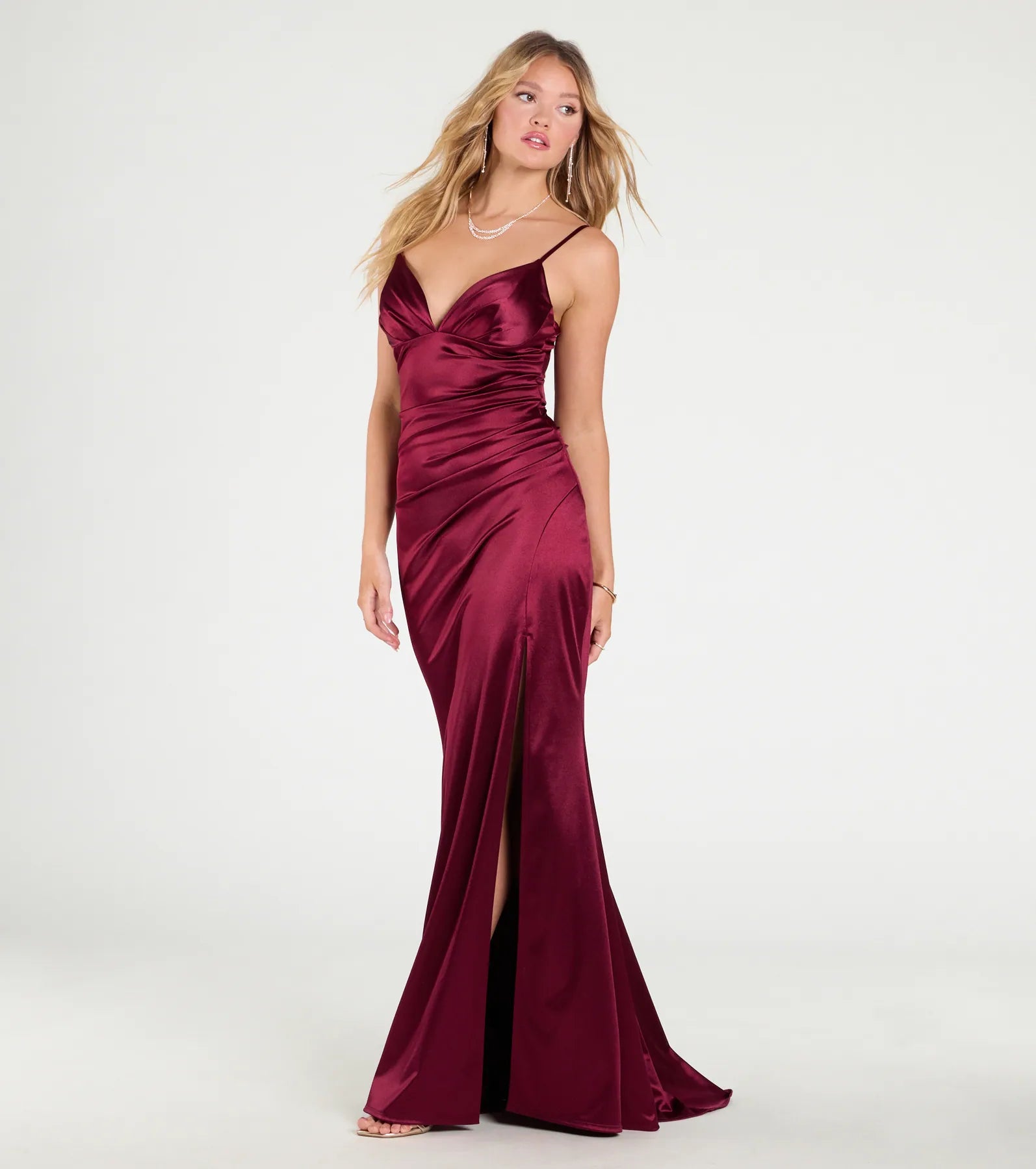 Jordyn Premium Satin Mermaid Gown with Elegant Train