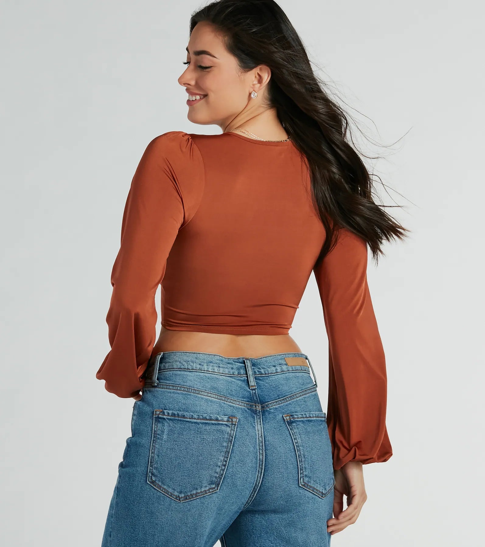 Ultimate Smooth Talkin' V-Neck Crop Blouse | Premium Elegance