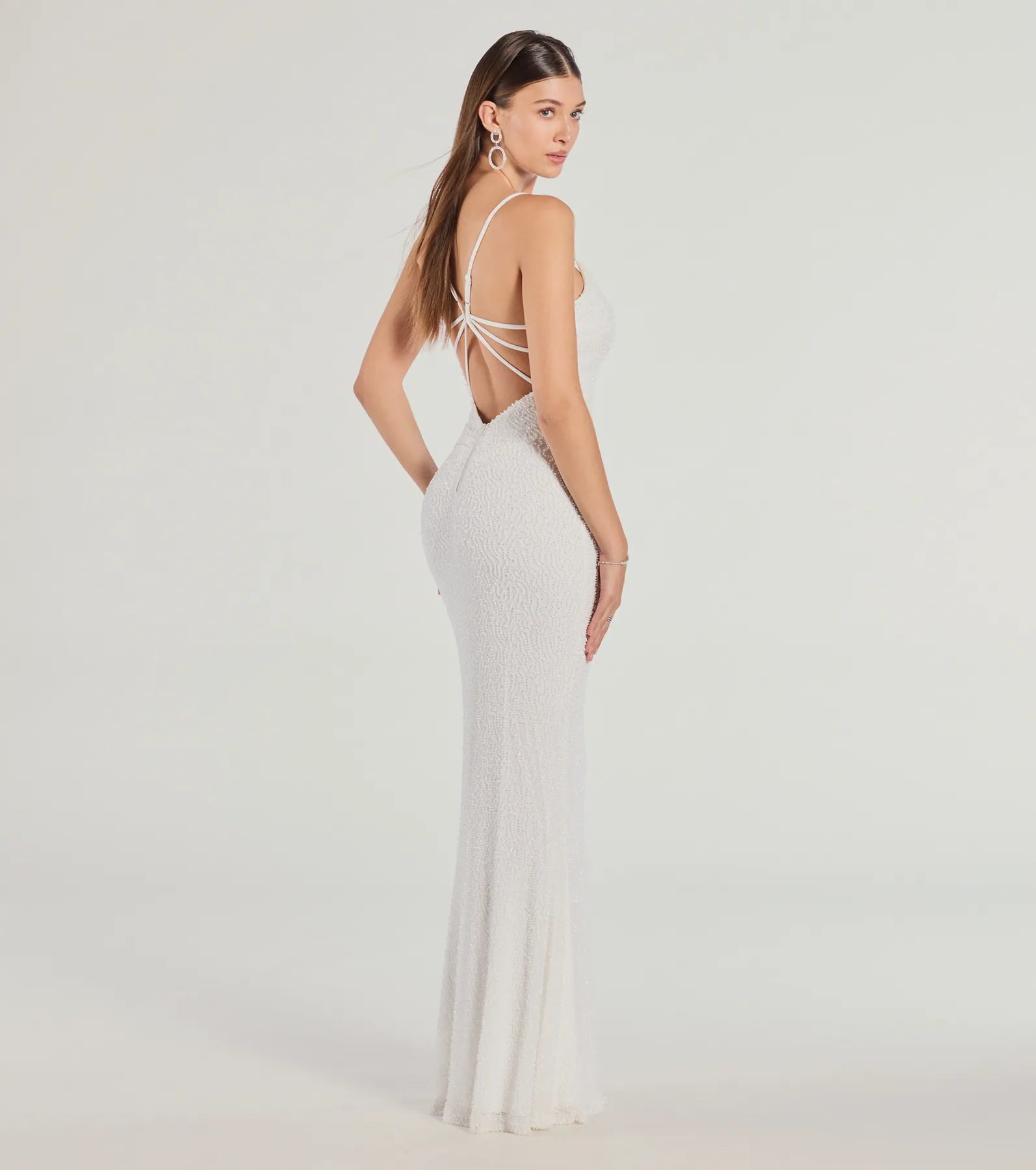 Premium Rani Beaded Mermaid Gown – Open Back & Strappy Elegance