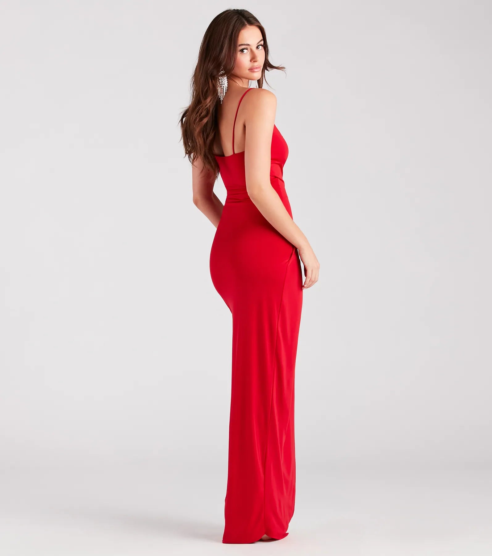 Mila Rosette Wrap-Front Premium Formal Dress
