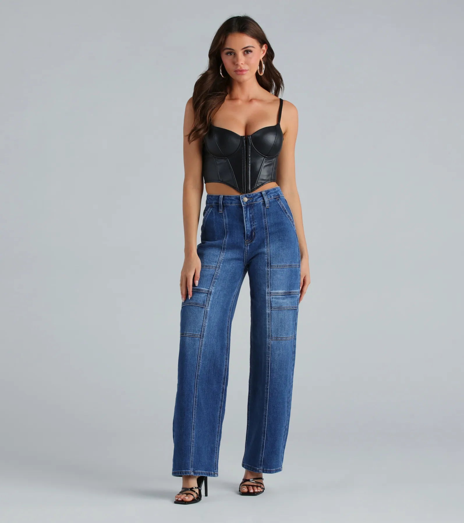 Premium Trish Mid-Rise Cargo Wide-Leg Jeans - Ultimate Style by Windsor Denim