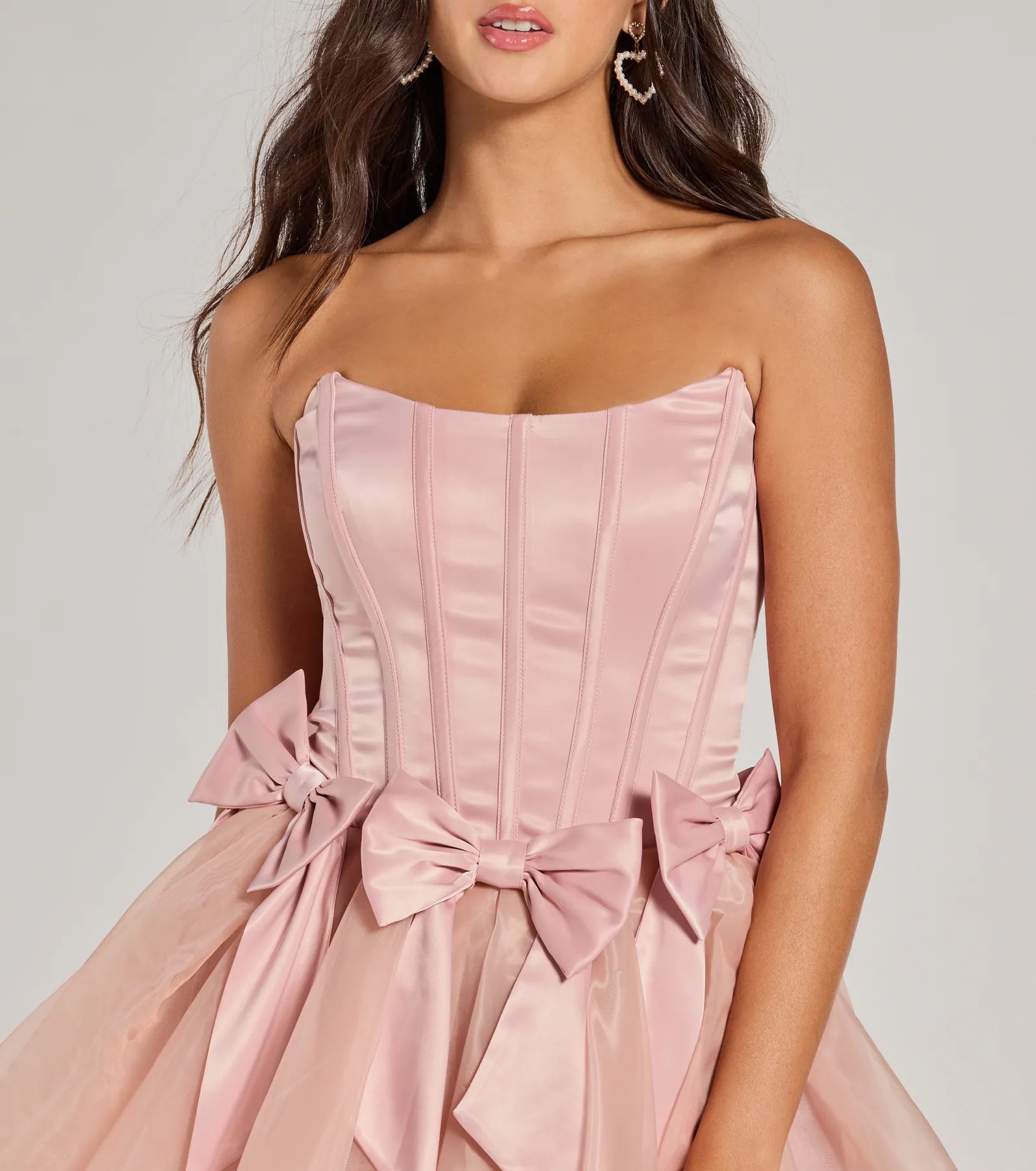 Premium Jaimie Strapless Corset Bow A-Line Party Dress for Memorable Nights