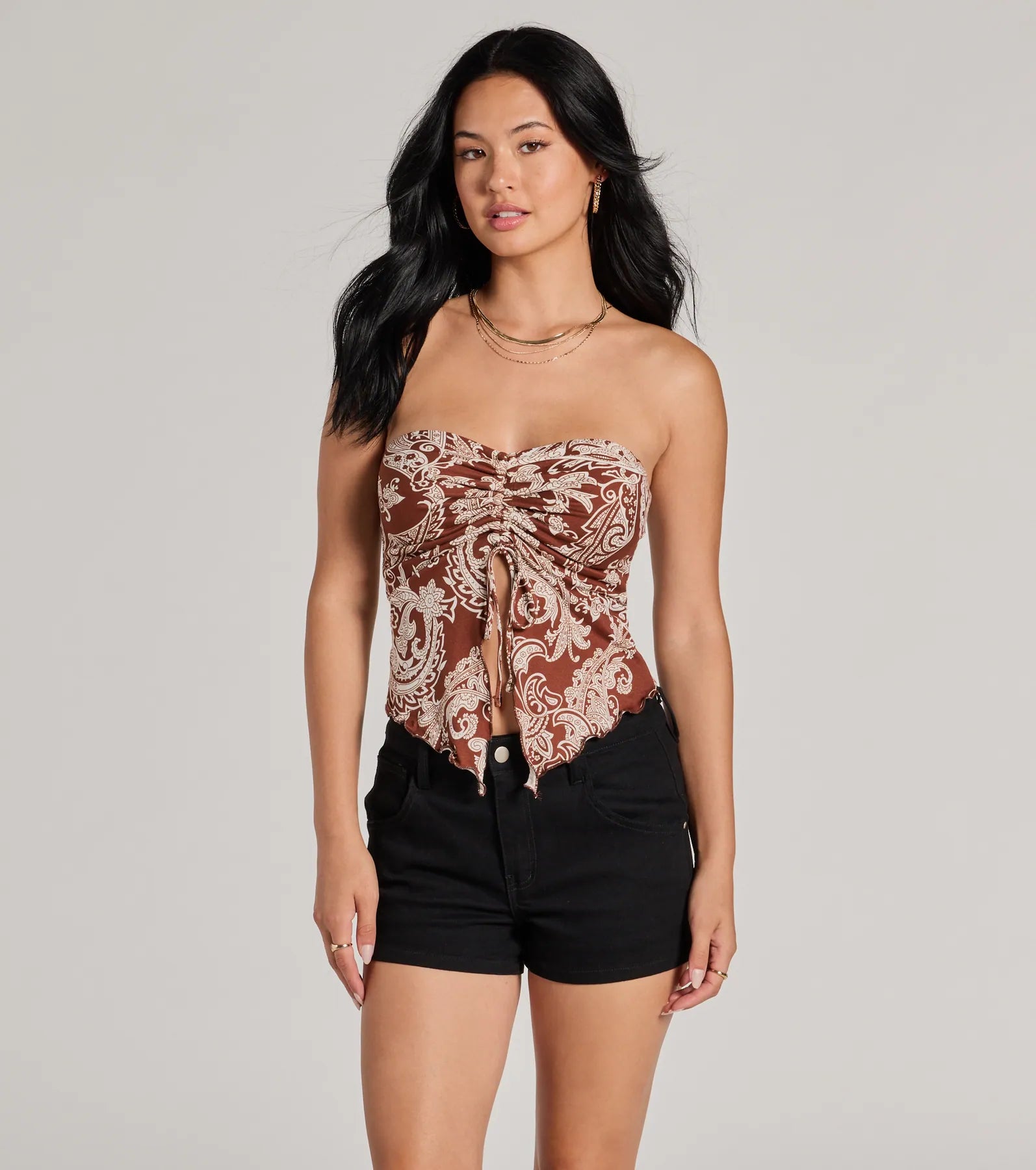 Ultimate Paisley Babe Strapless Crop Top