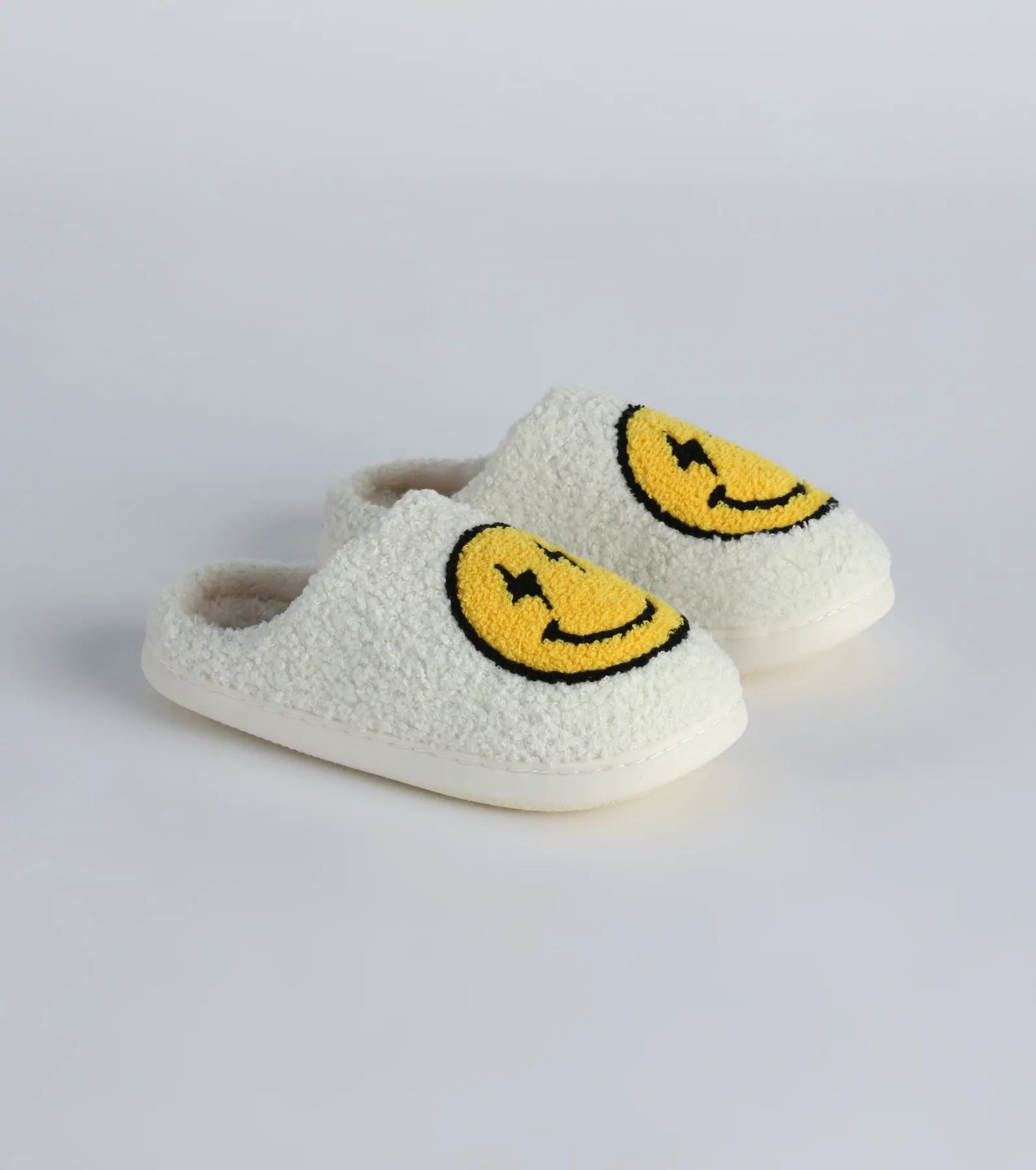 Ultimate Cozy Happy Face Sherpa Slippers