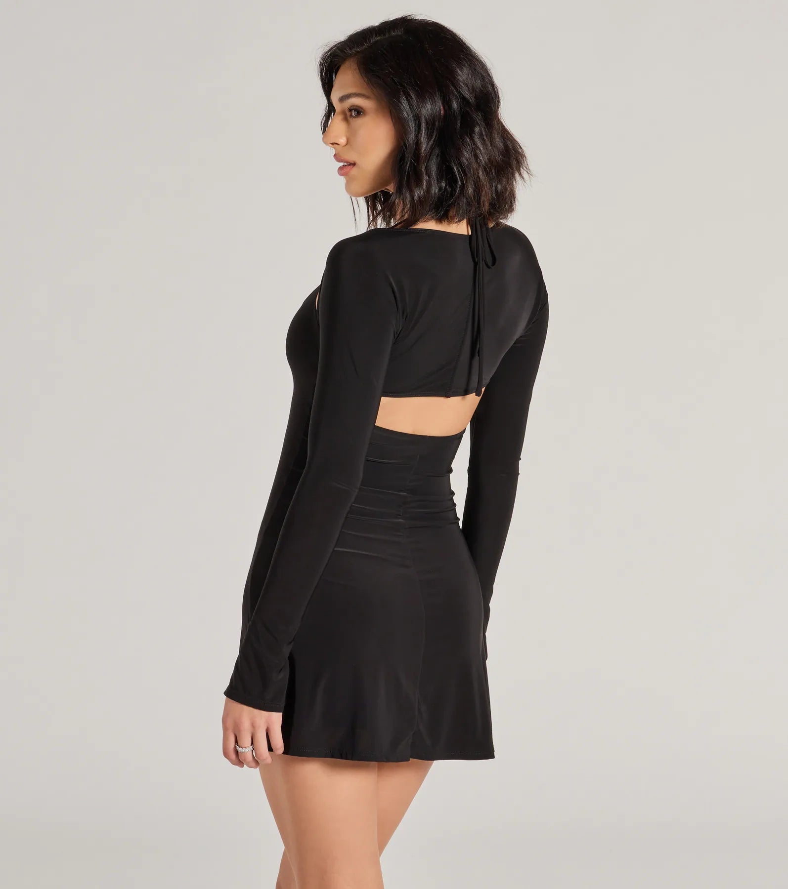 Ultimate Chic Long Bell Sleeve A-Line Mini Dress