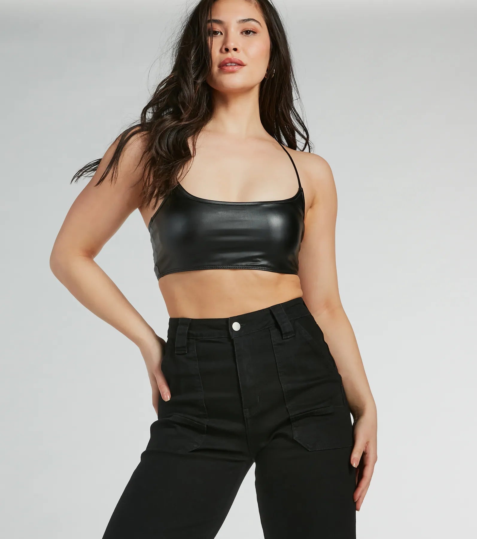 Ultimate Faux Leather Scoop Neck Bralette