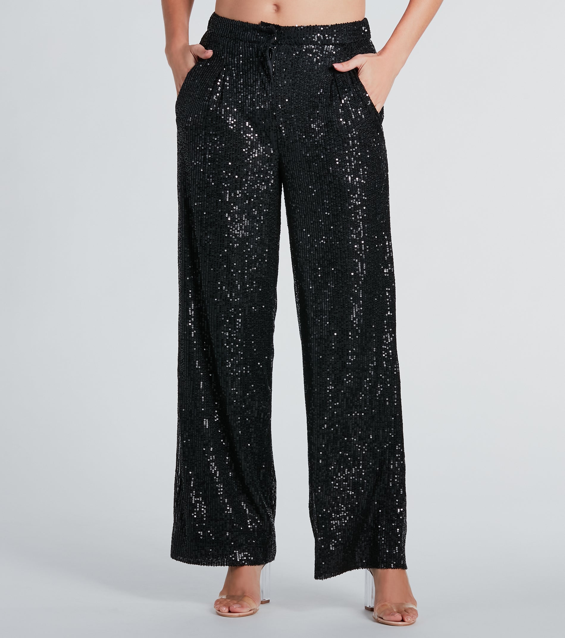 Premium Night Cocktails Sequin Flare Pants - Ultimate Holiday Glam