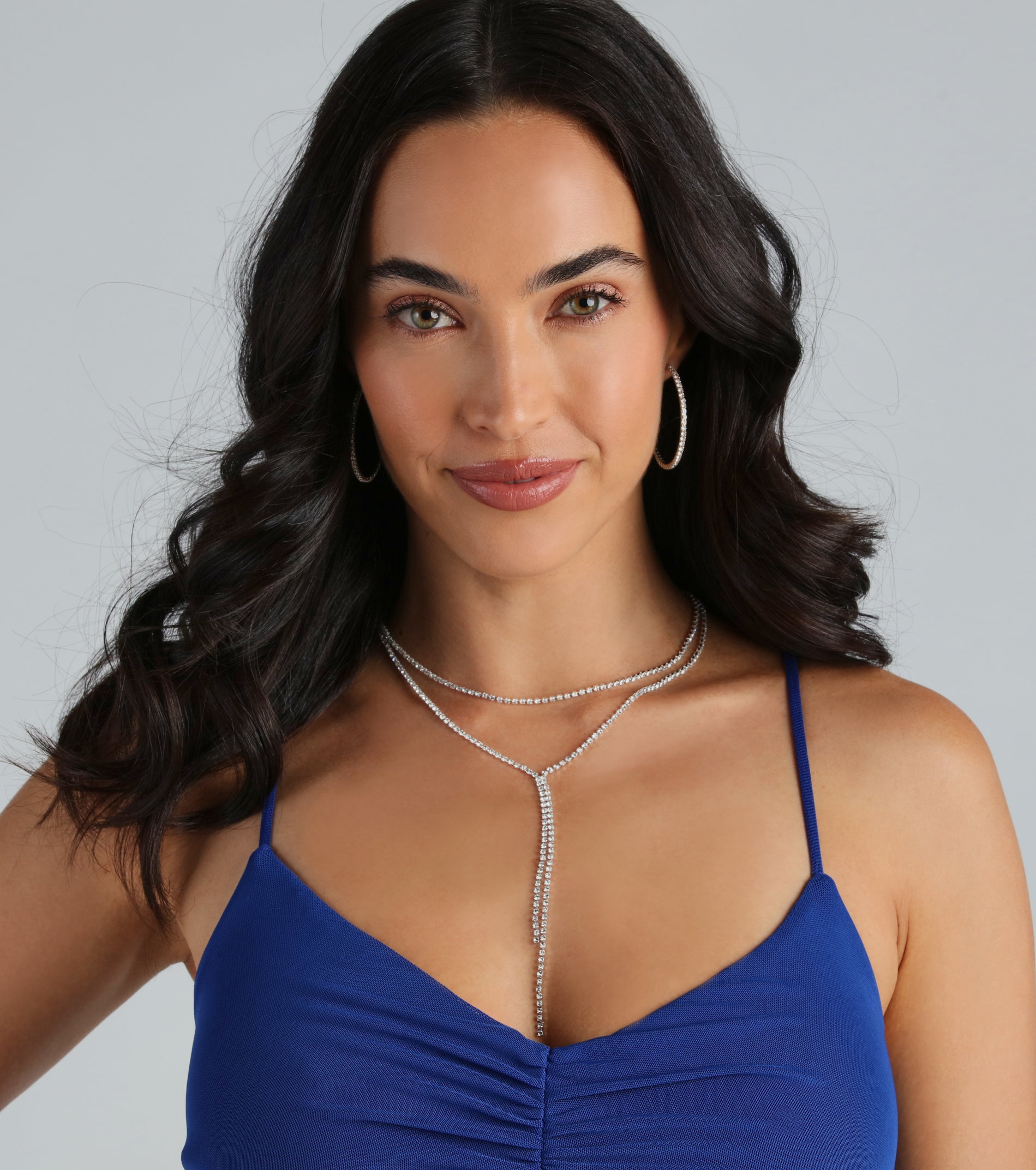 Premium Rhinestone Lariat Necklace - Ultimate Glamour