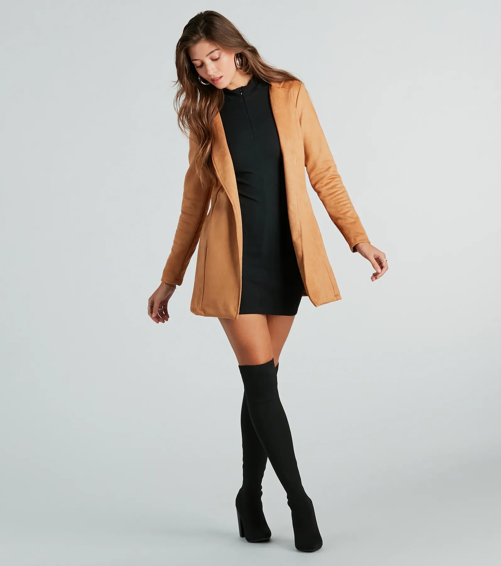 Premium Faux Suede Longline Blazer - Ultimate Style Upgrade