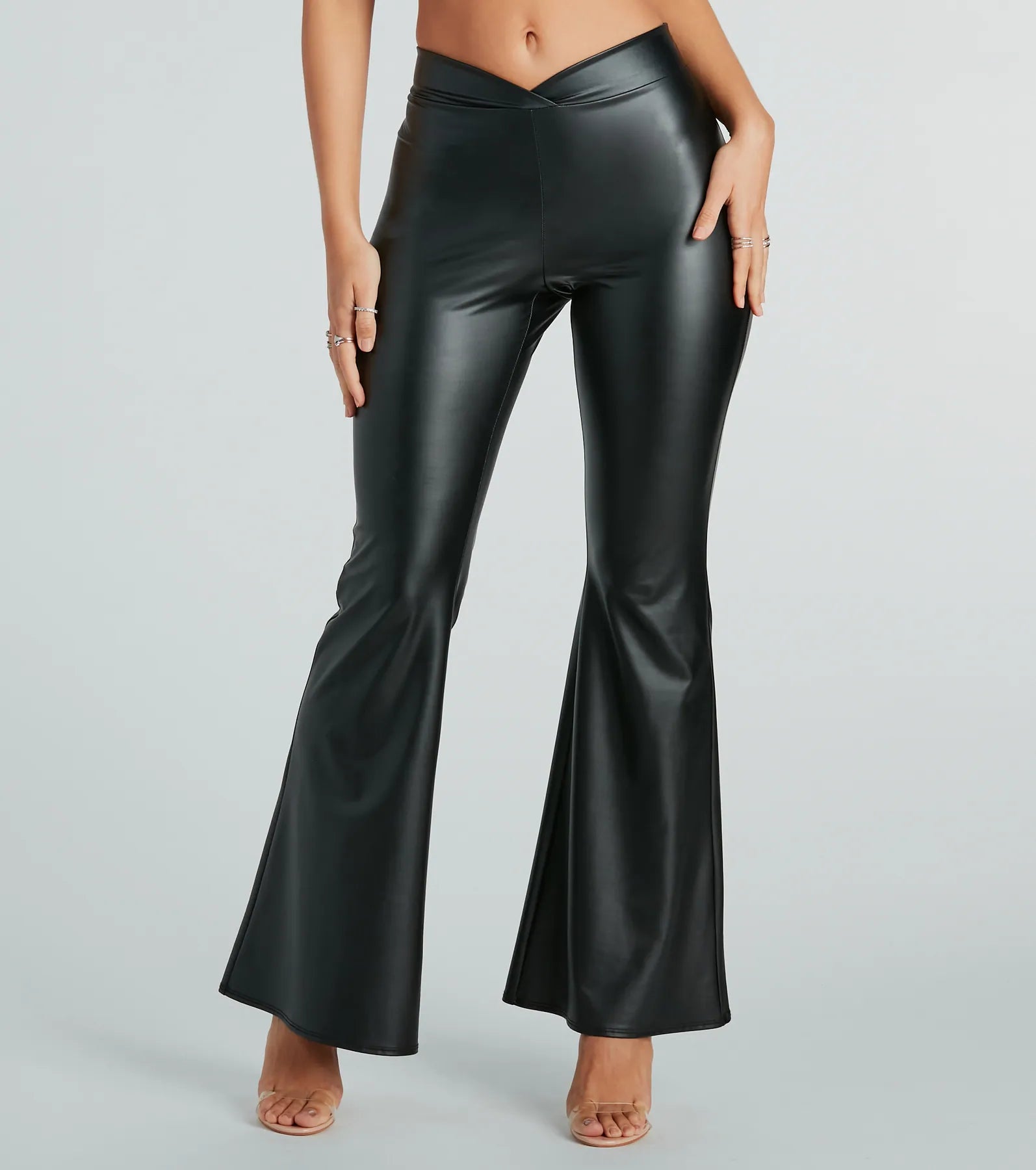 Premium Sleek Flex Faux Leather Flare Pants - Ultimate Style Upgrade