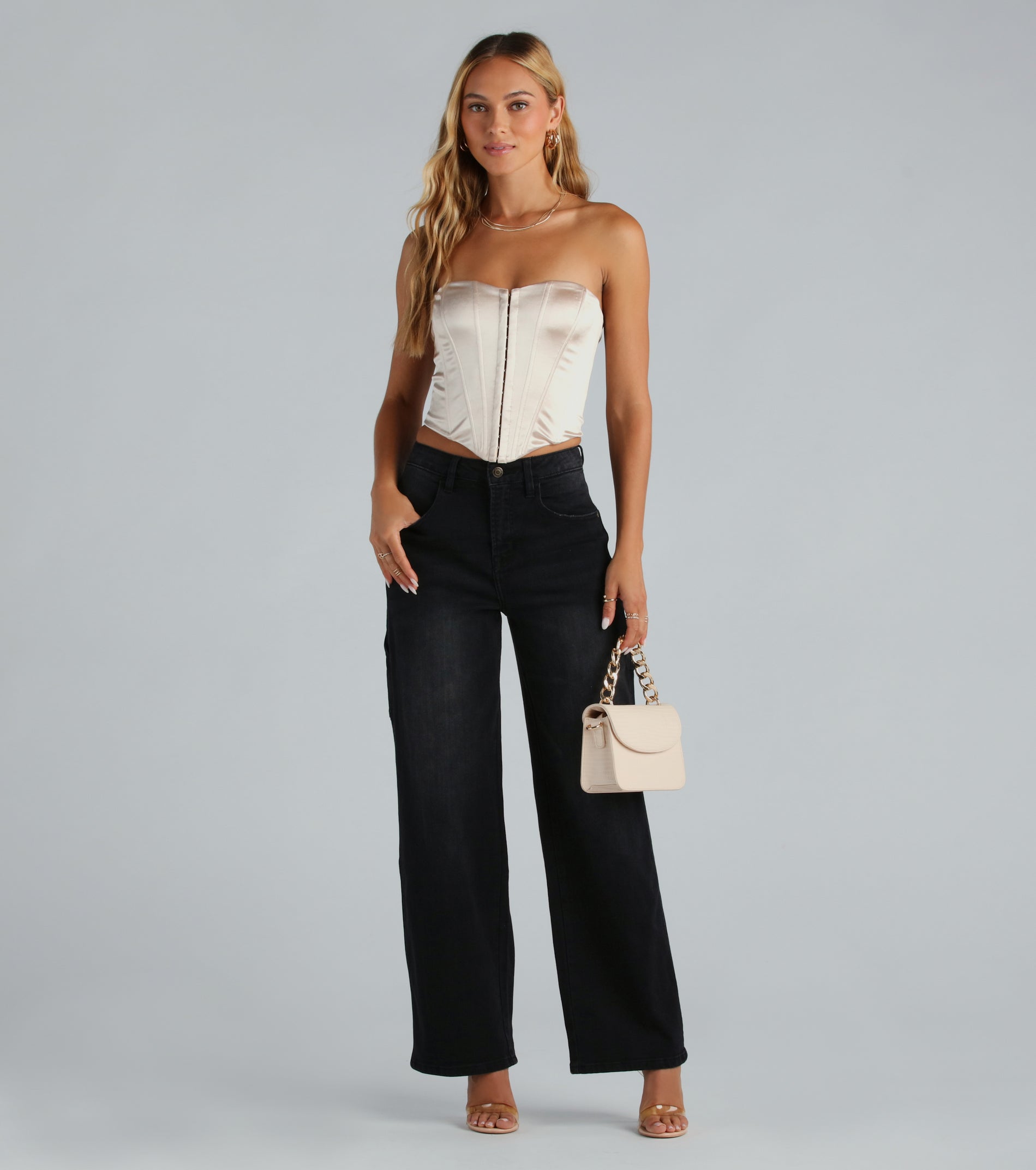 Trish Premium Mid-Rise Wide-Leg Carpenter Jeans