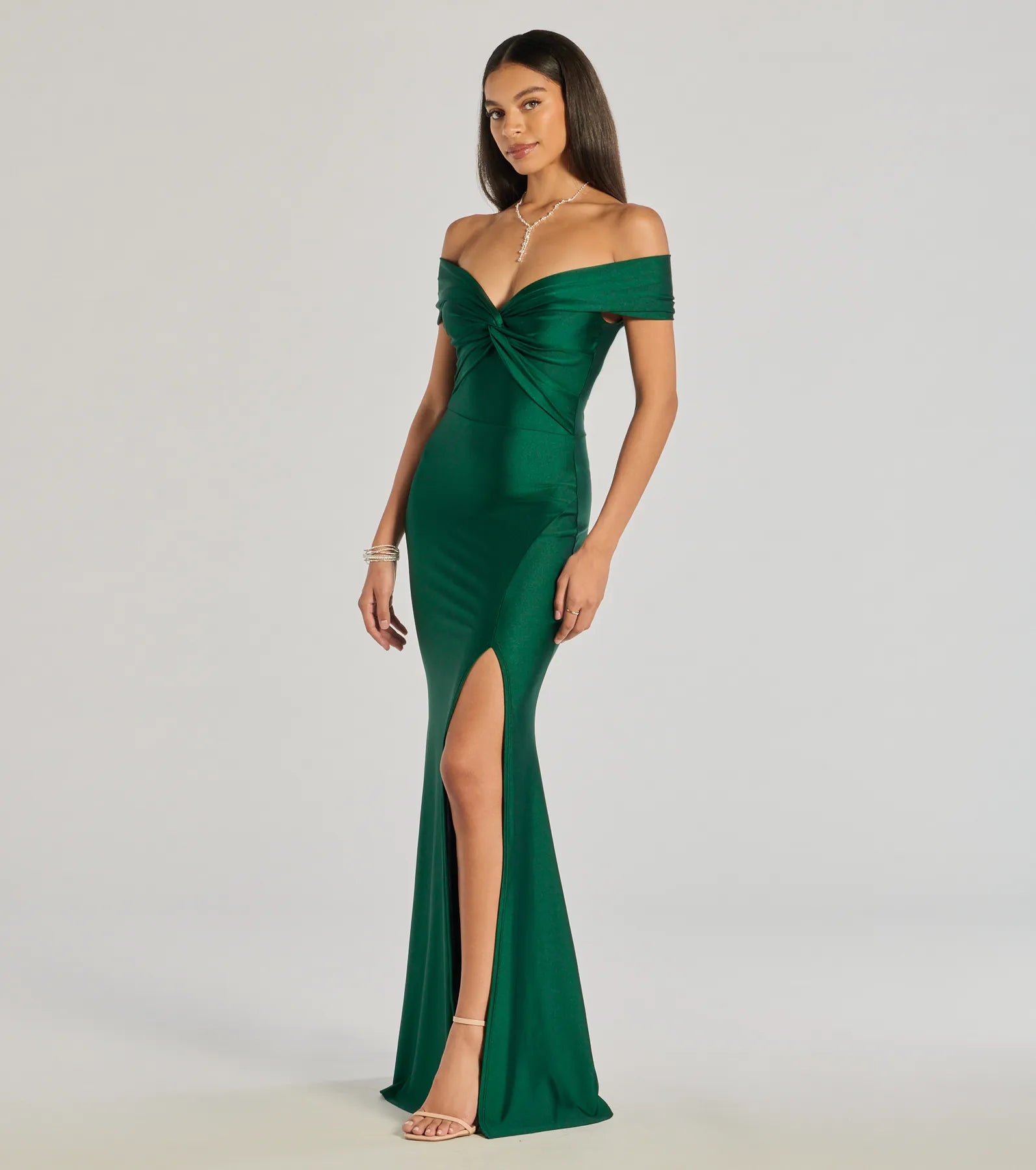 Premium Steff Off-The-Shoulder Mermaid Slit Formal Dress - Ultimate Elegance