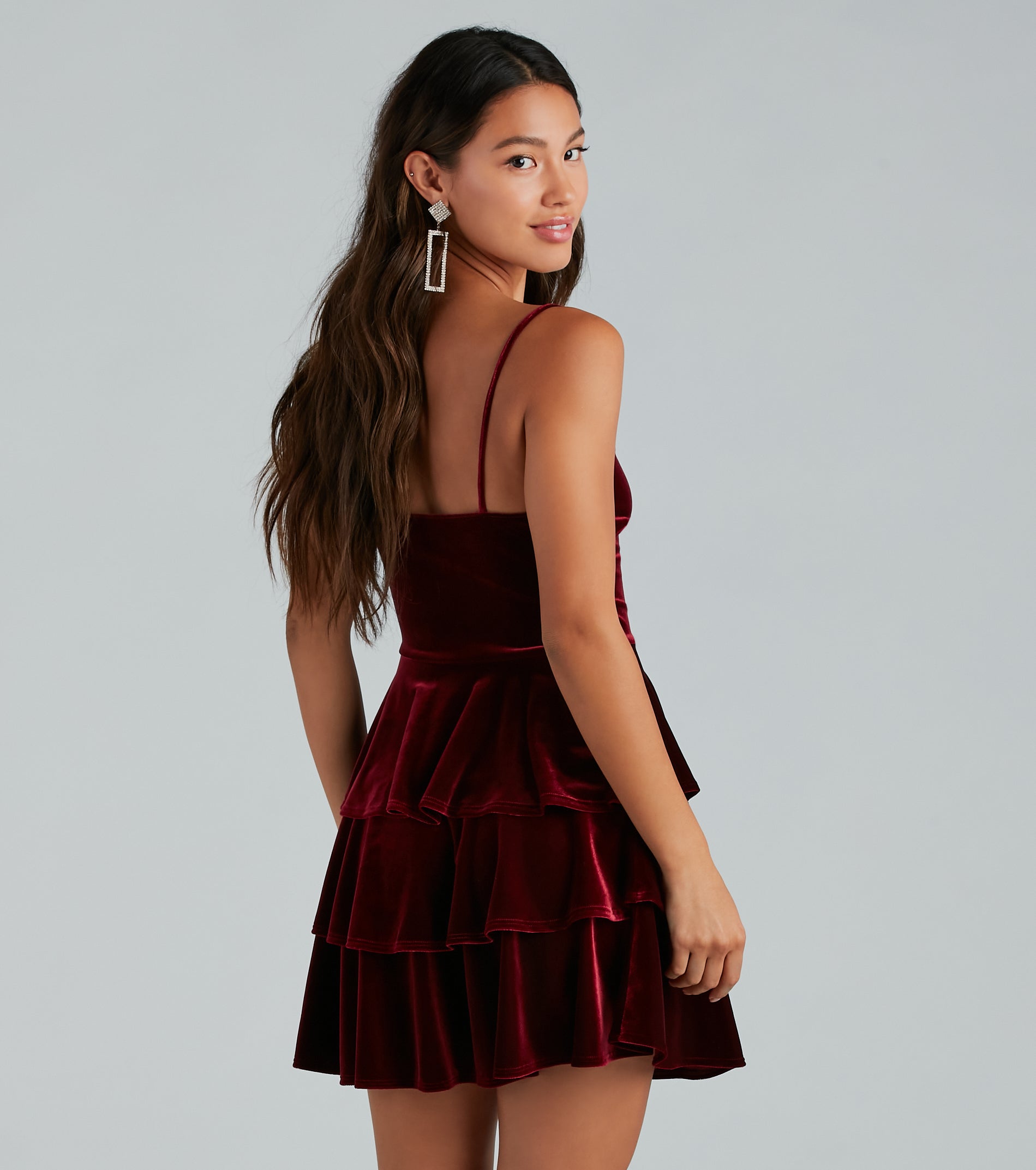 Ultimate Velvet Ruffle Skater Dress - Sashay in Style