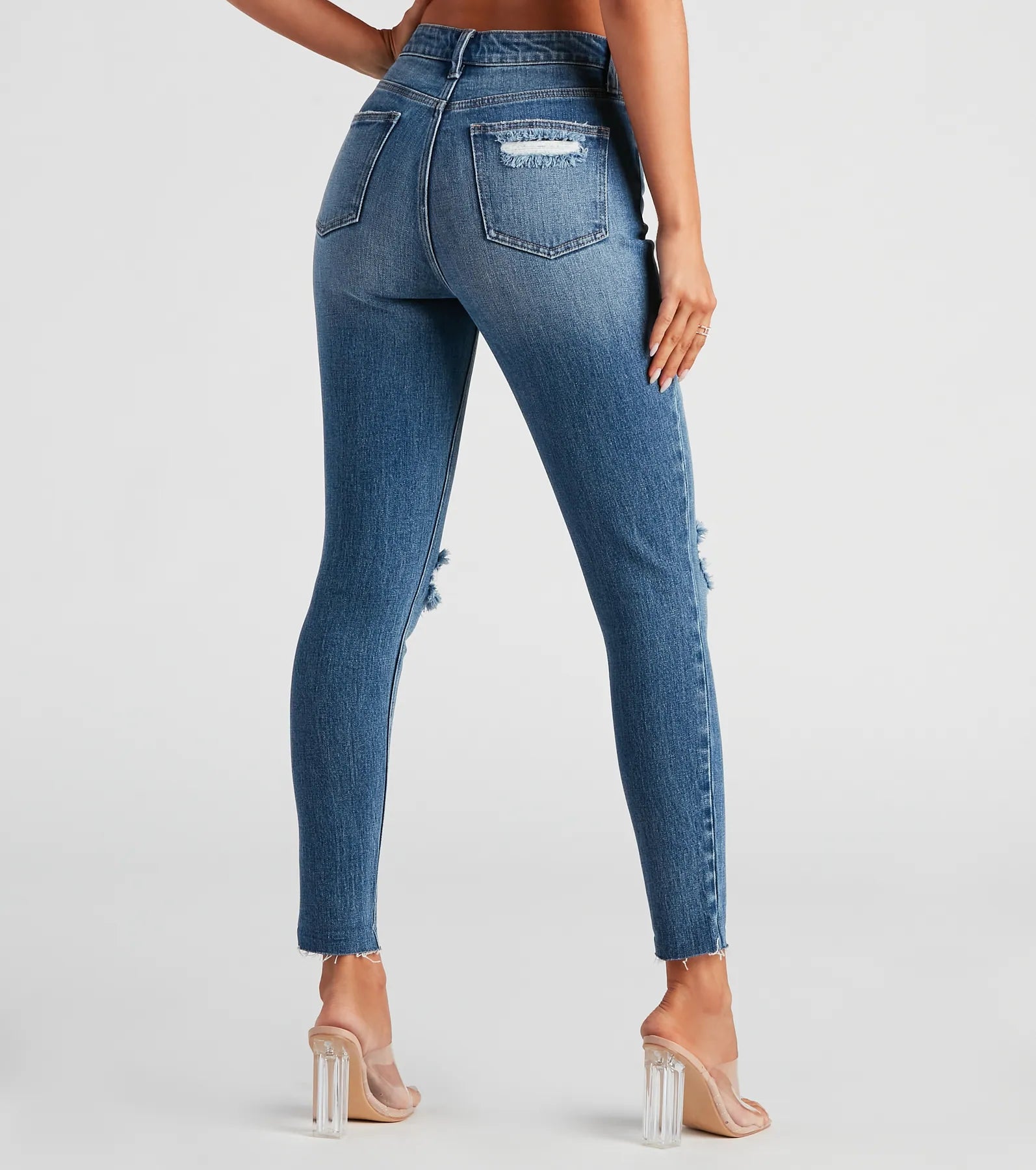 Premium Taylor High Rise Skinny Jeans - Distressed Vintage Look