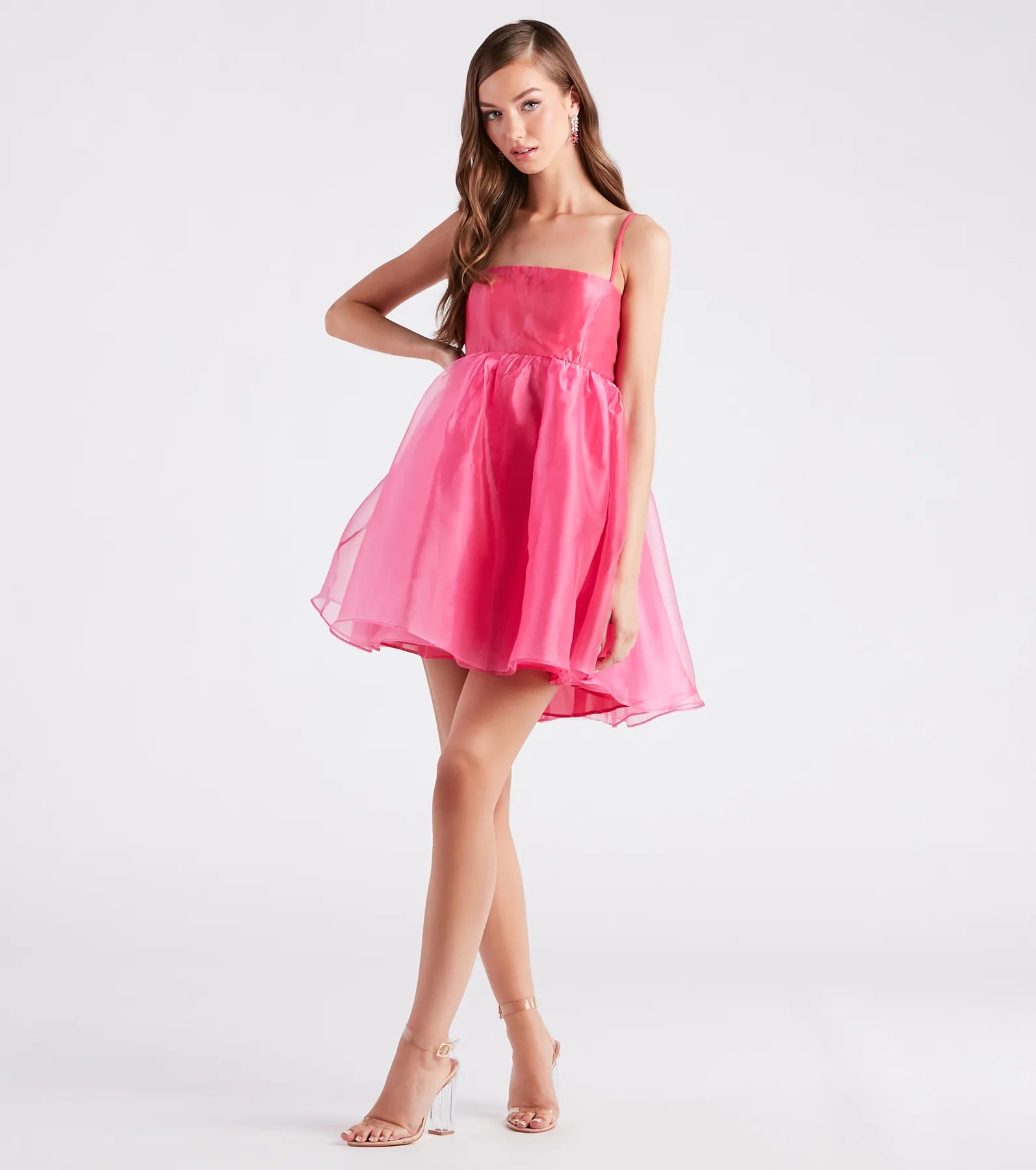 Ultimate Harlow Square Neck Babydoll Party Dress - Premium Elegance