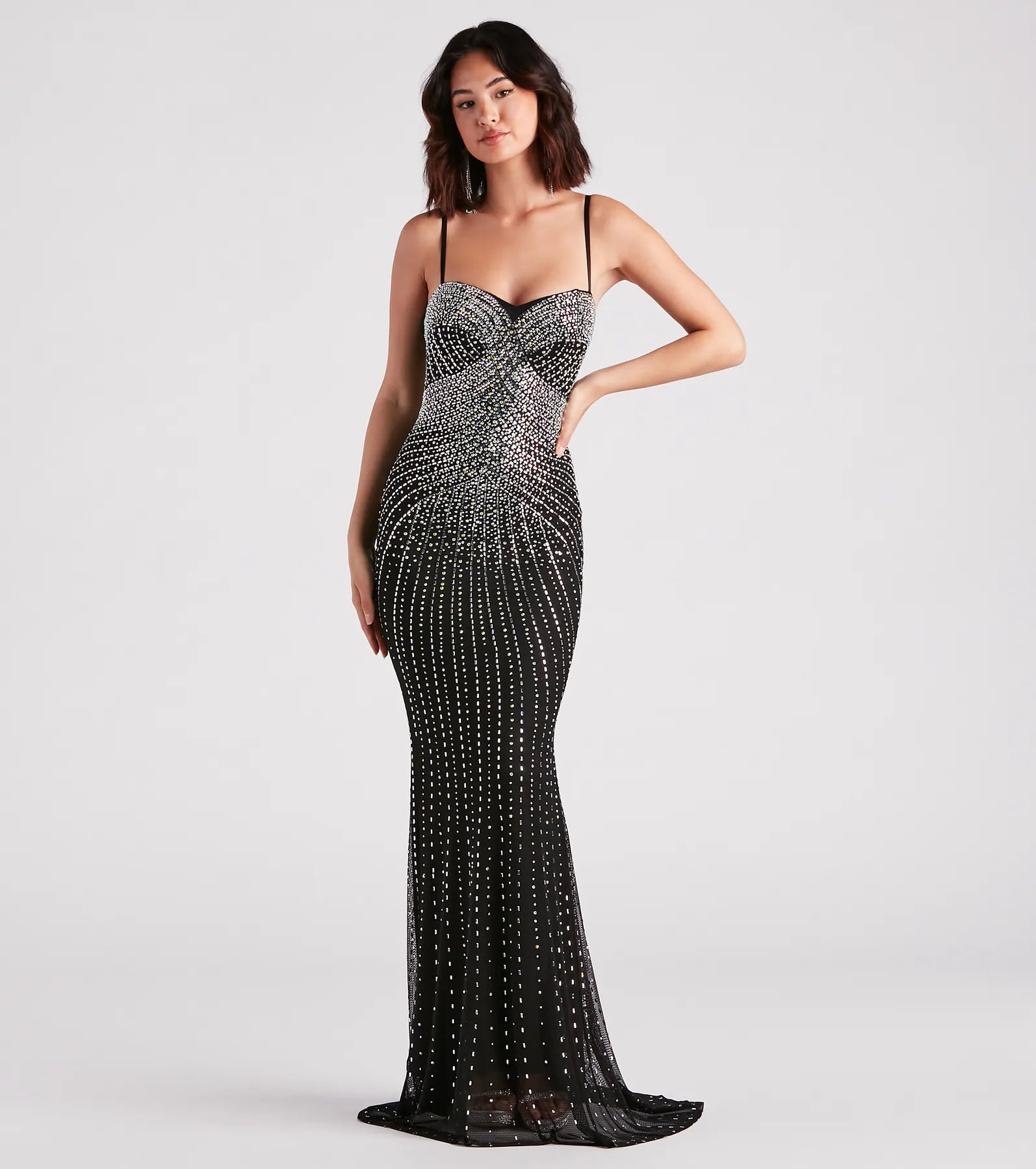 Ultimate Glamour: Tori Rhinestone Mermaid Evening Gown