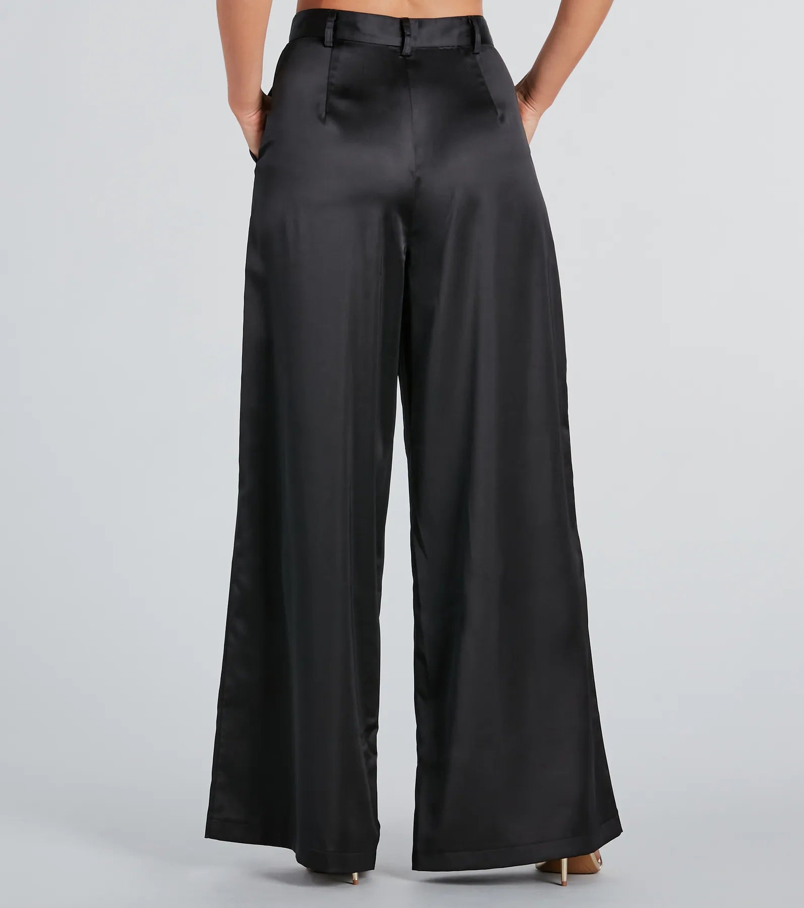 Premium Satin Wide-Leg Pants - Power Vibe Collection