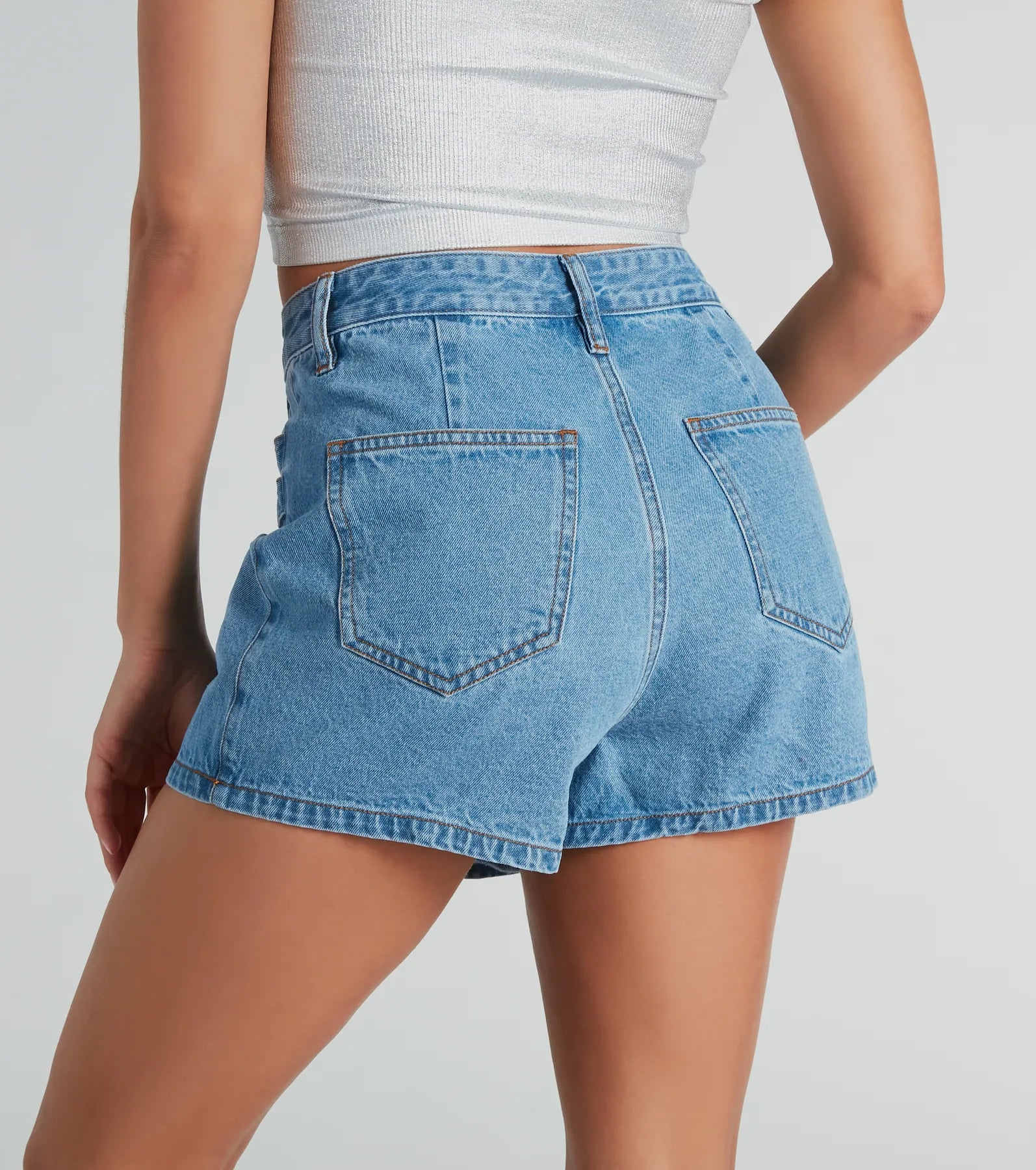 Ultimate Wrap-Front Denim Cargo Skort - Trendy & Edgy Style