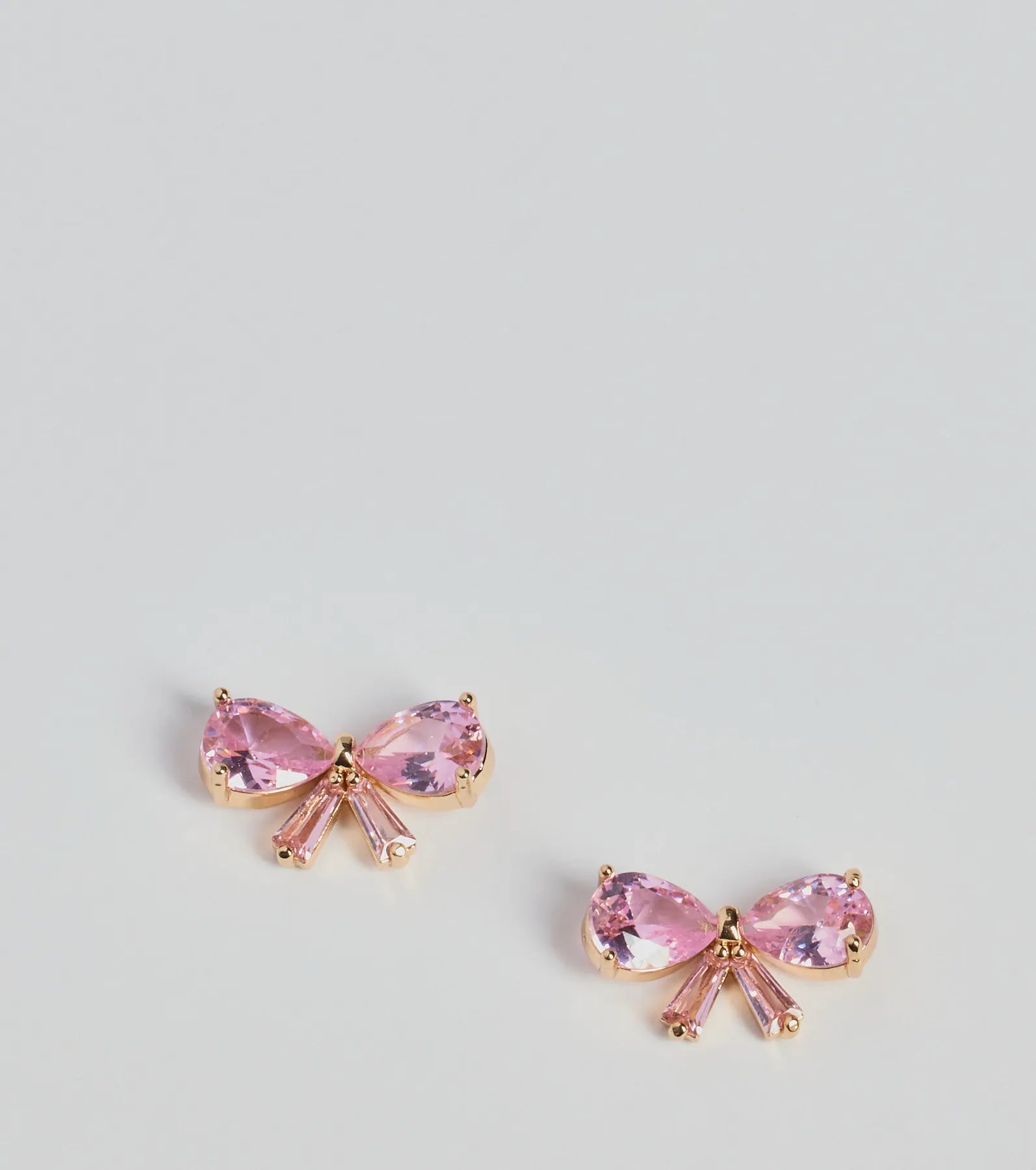 Premium Ever So Charmed Rhinestone Bow Stud Earrings