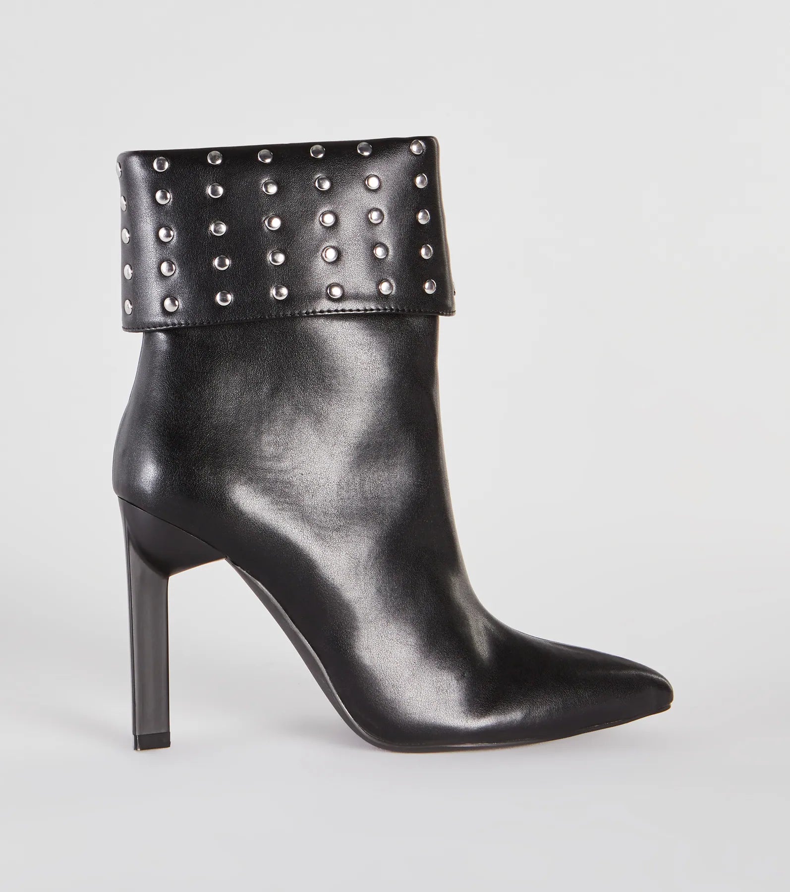 Ultimate Stylish Studded Faux Leather Stiletto Booties