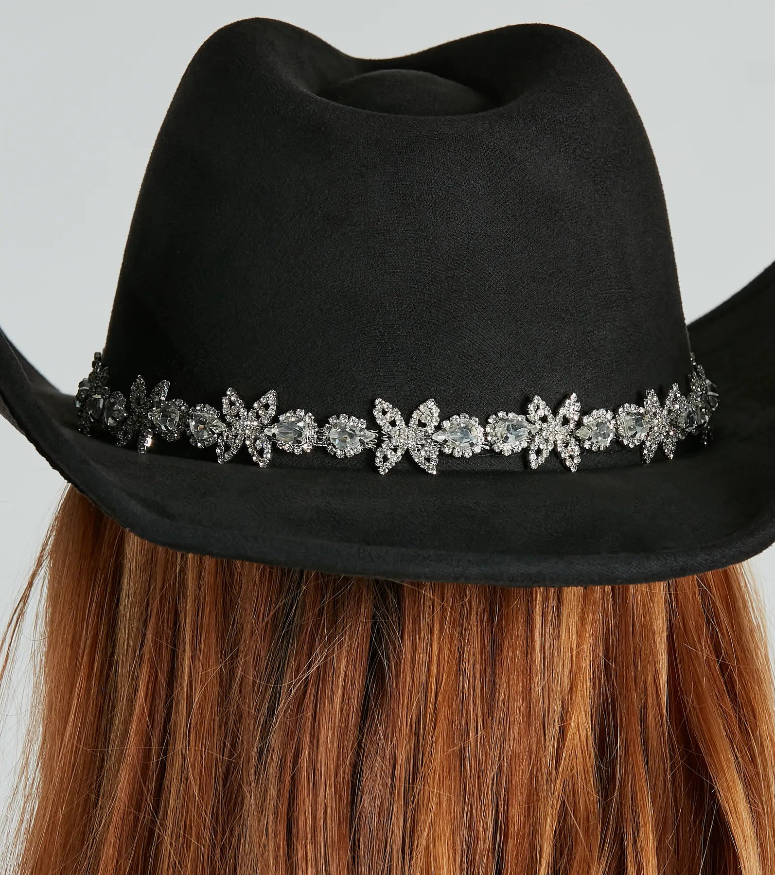 Premium Rhinestone Flower Cowboy Hat for Nashville Adventures